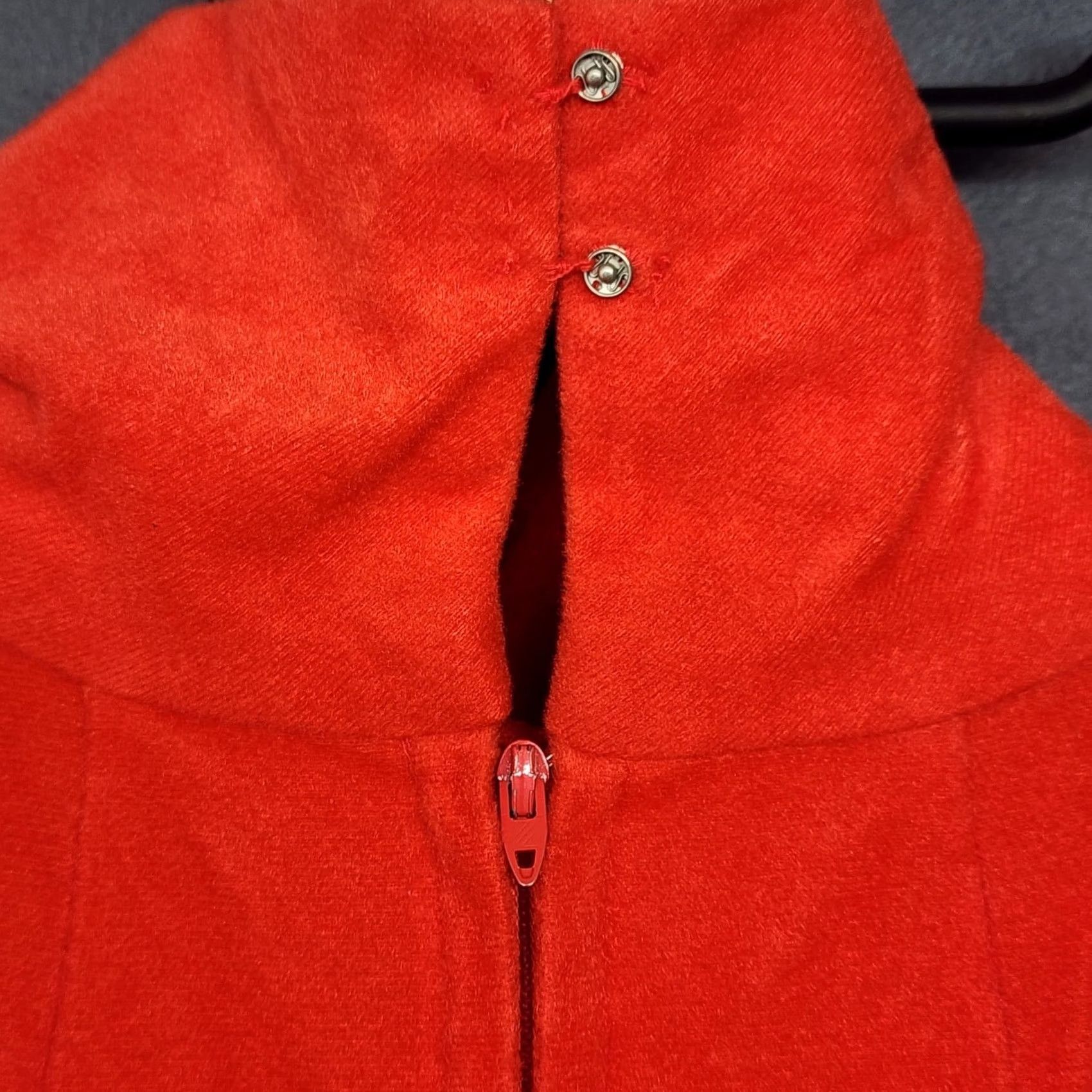 Vintage VINTAGE Red Prairie Dress Maxi High Neck Long Sleeve Womens Small Handmade Cottagecore 70s Size S / US 4 / IT 40 - 7 Thumbnail