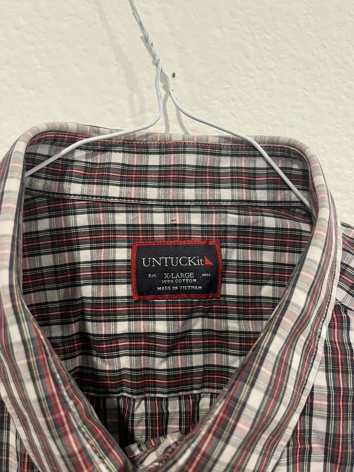 UNTUCKit Untuckit Men's Red Plaid Long Sleeve Cotton Button Down Size US XL / EU 56 / 4 - 2 Thumbnail