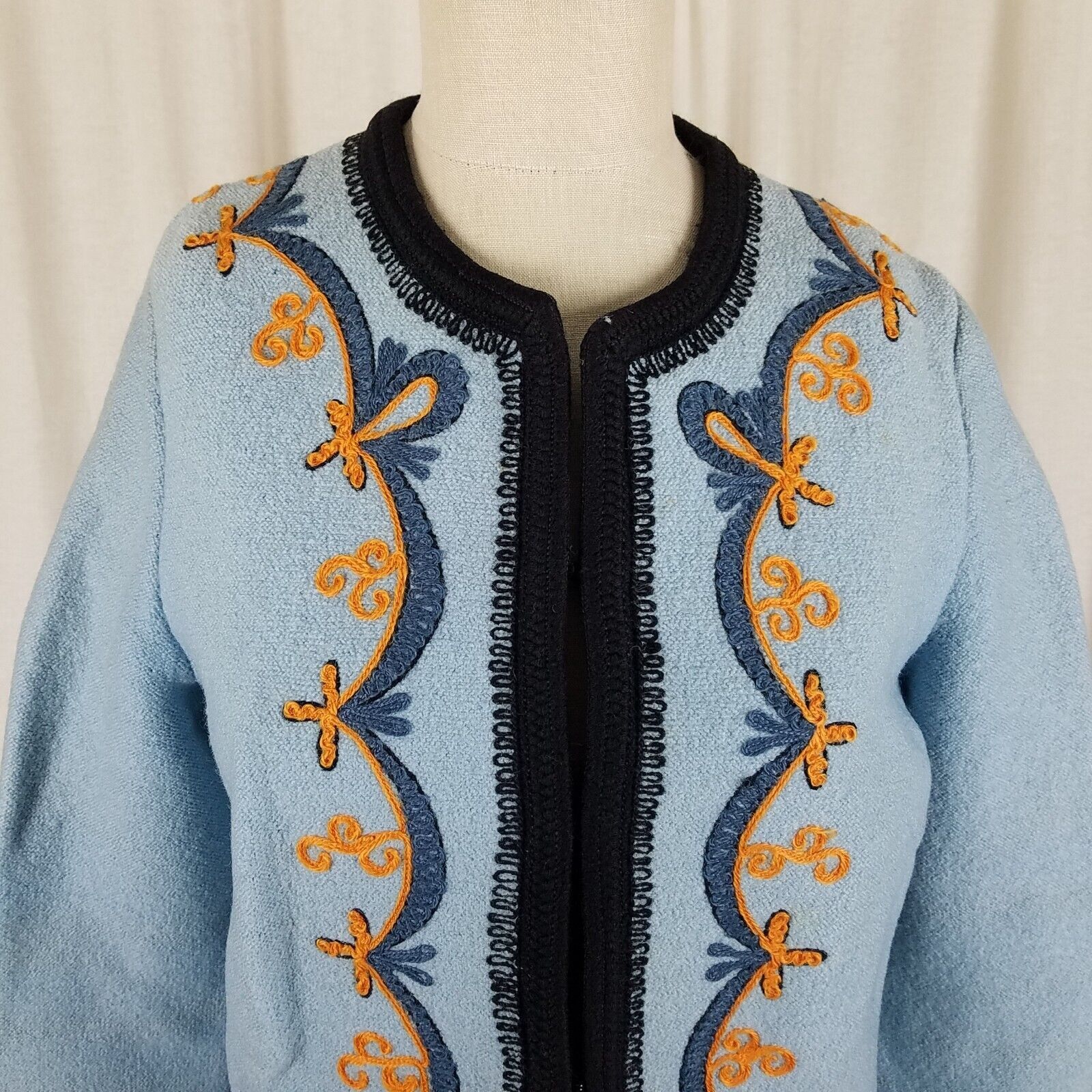 Vintage Vg Austria Boiled Weighted Wool Sweater Jacket Blazer Wmns L Size L / US 10 / IT 46 - 2 Thumbnail