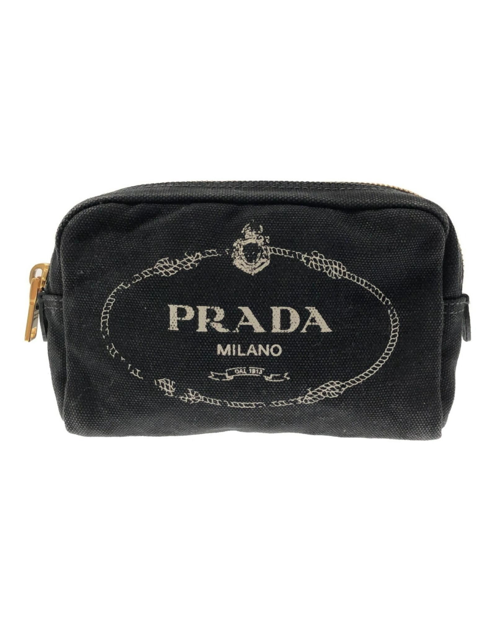 image of Black Canvas Pouch For Women By Prada