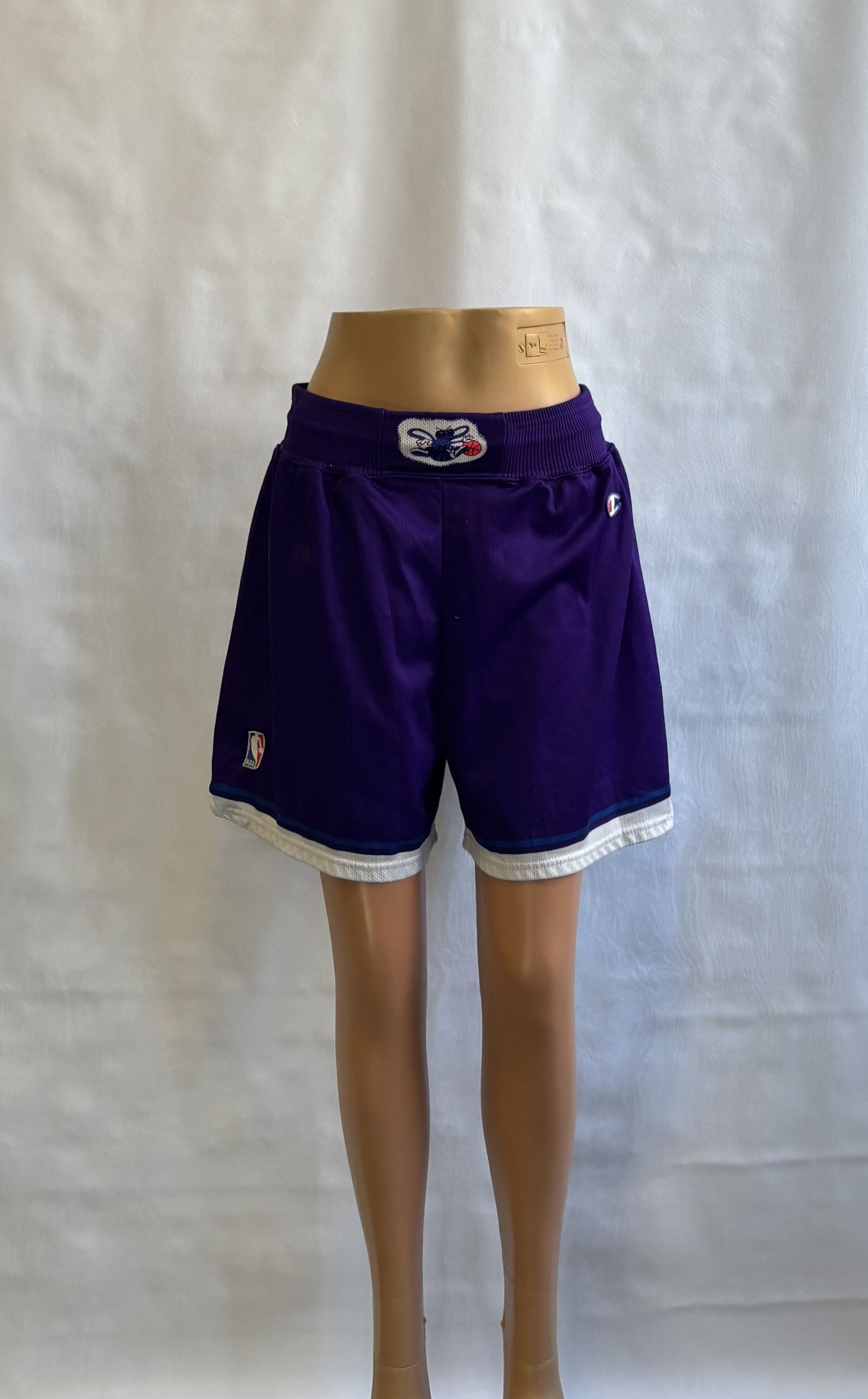 Champion Charlotte Hornets 90s Champion NBA Vintage Basketball Shorts Size US 35 - 1 Thumbnail
