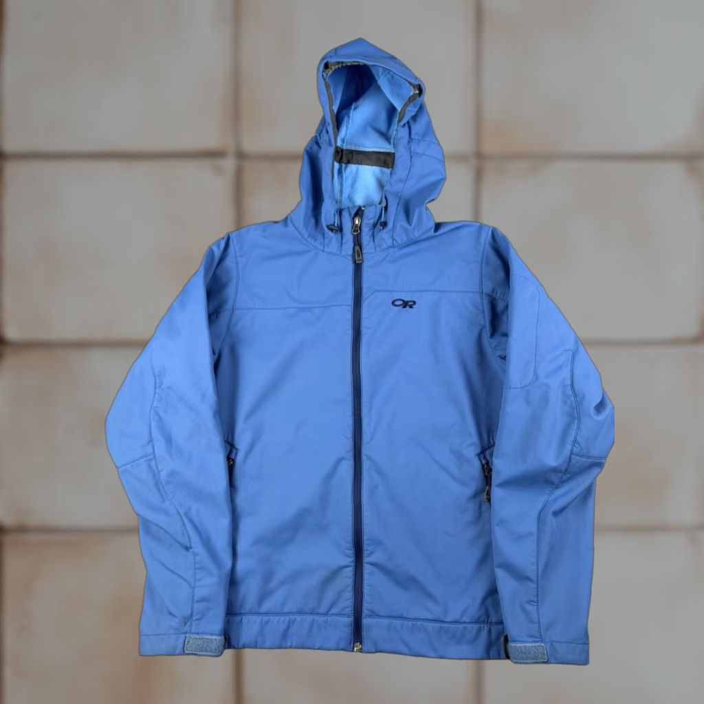 Outdoor Research Outdoor Research Jacket Womens Large Blue Softshell Full Zip Hoody Transfer Logo Zipper Outdoor Hiking Size L / US 10 / IT 46 - 1 Thumbnail