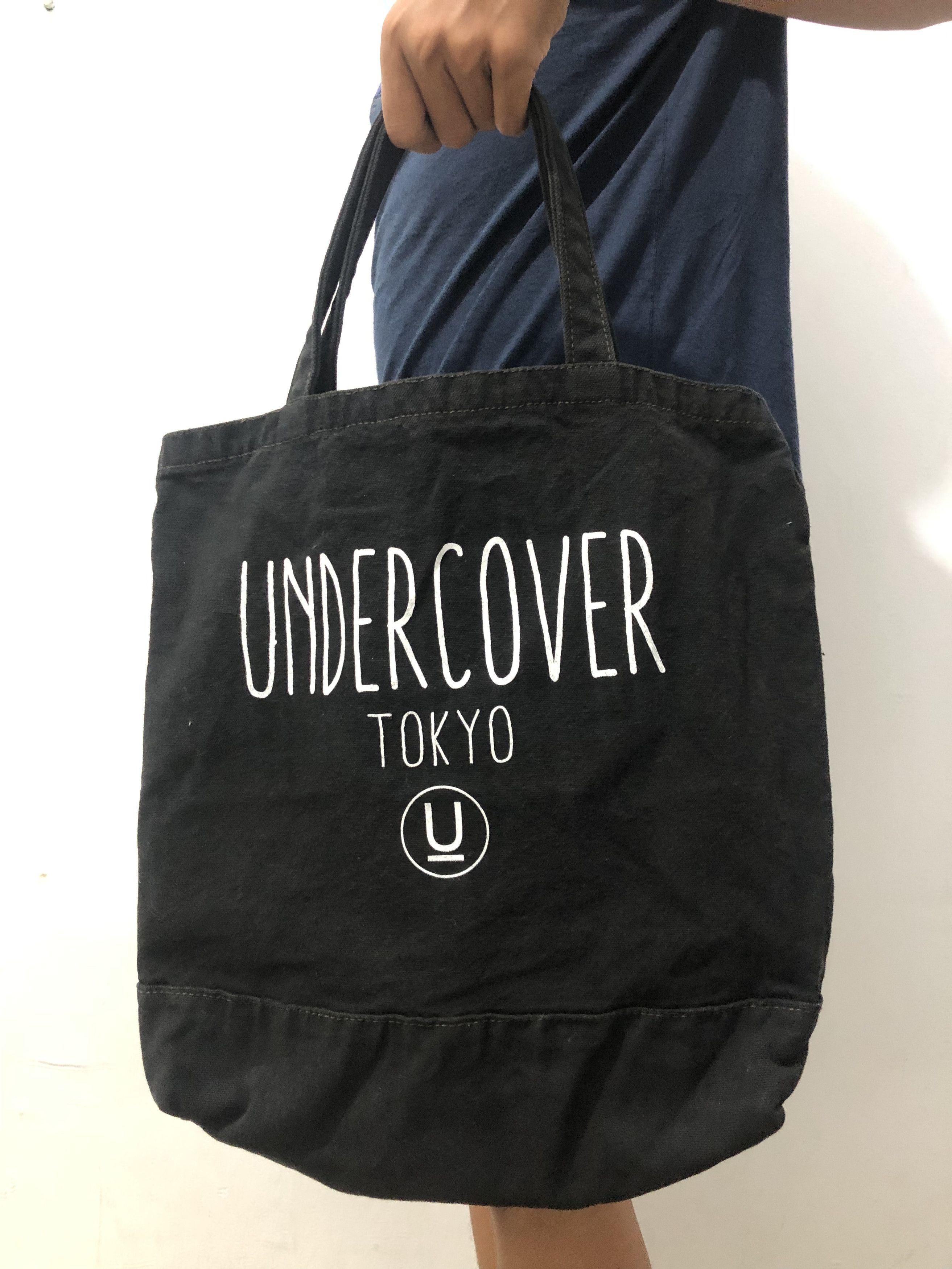 image of Undercover Iconic 2 Way Canvas Tote Bag in Black, Men's