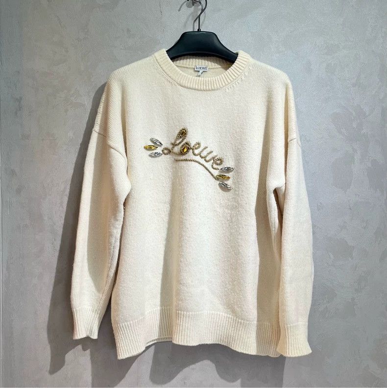 Other LOEWE Embroidered water crystal LOGO sweater Size L / US 10 / IT 46 - 1 Thumbnail