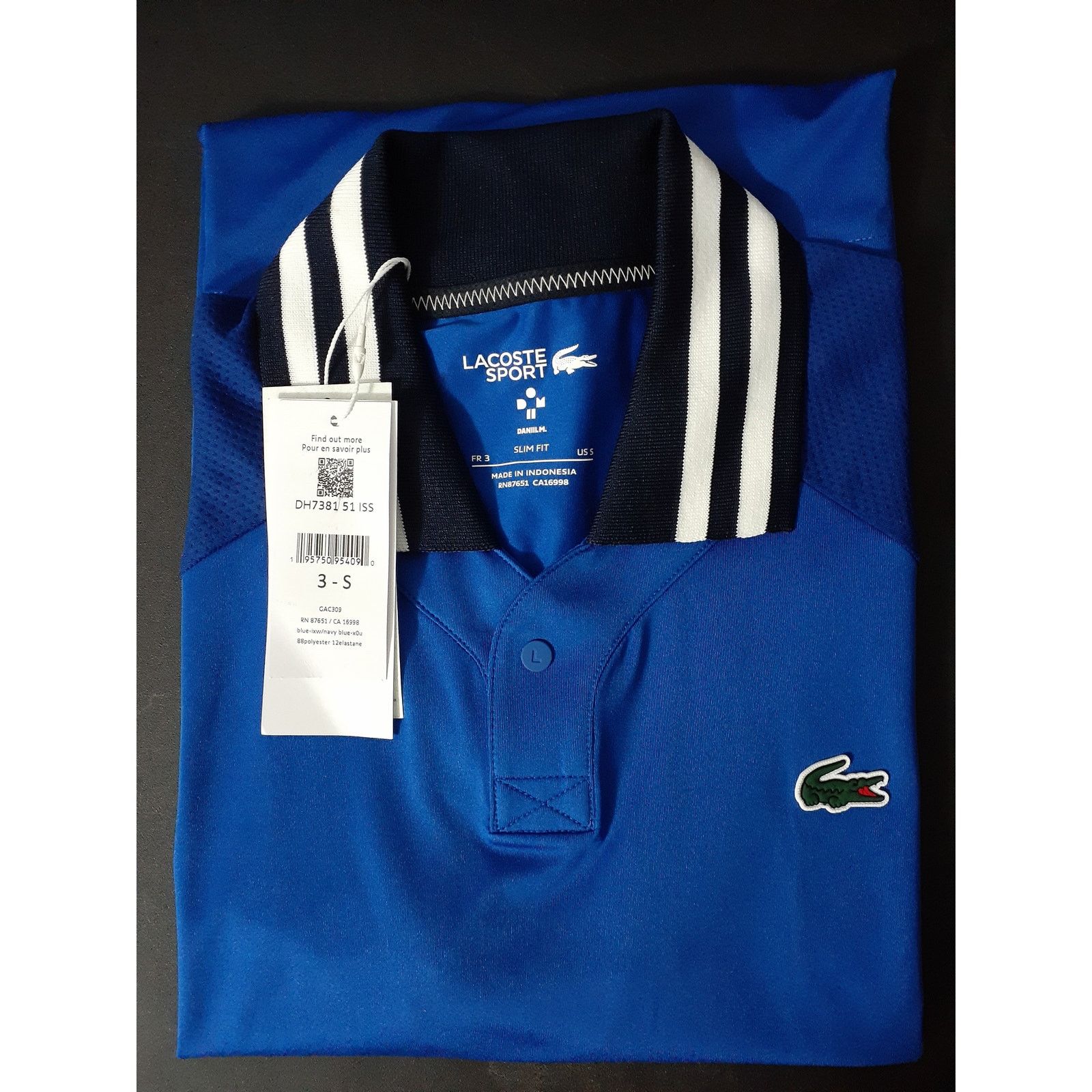 Lacoste Lacoste Men's Short Sleeve Slim Fit Tenni Polo, Blue S Size US S / EU 44-46 / 1 - 2 Thumbnail