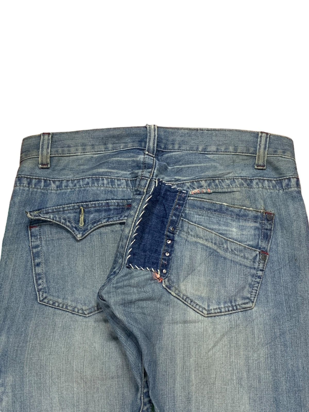 Japanese Brand SALES🔥Vintage Japanese Brand Mud Wash Patched Baggy Jeans Size US 35 - 8 Thumbnail