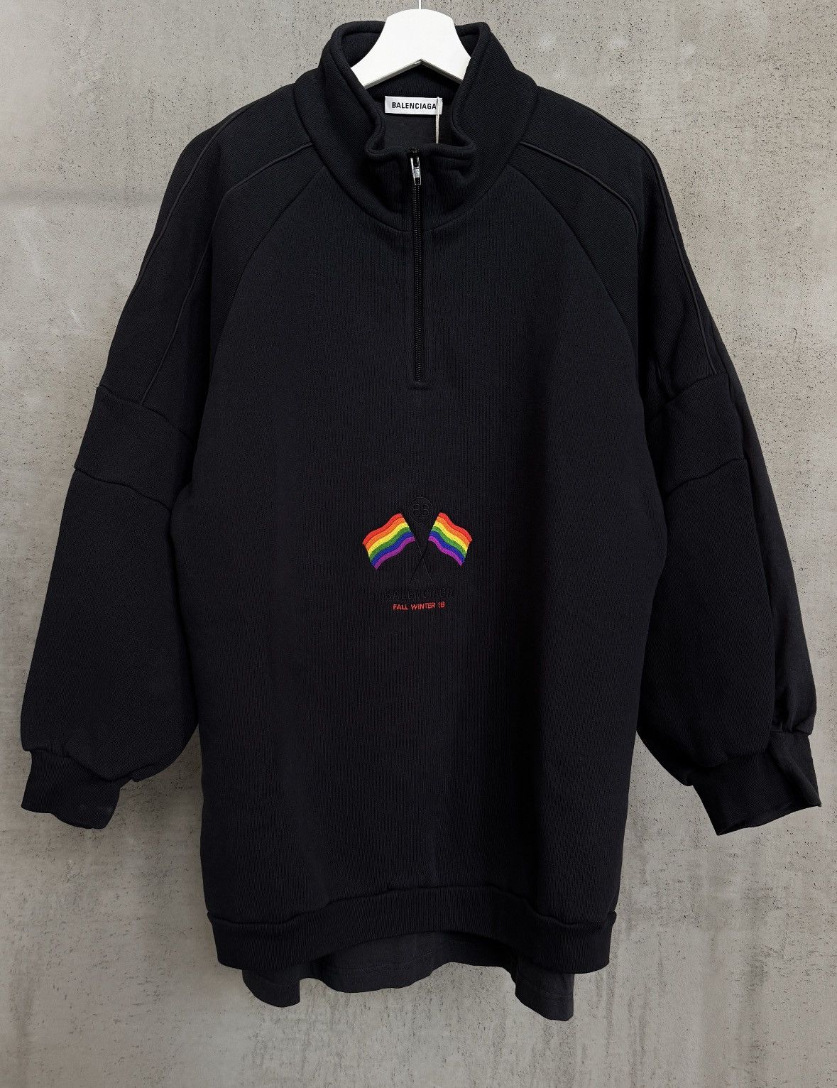 Balenciaga Balenciaga Rainbow Flag Quarter-zip AW18 Size US XS / EU 42 / 0 - 4 Thumbnail