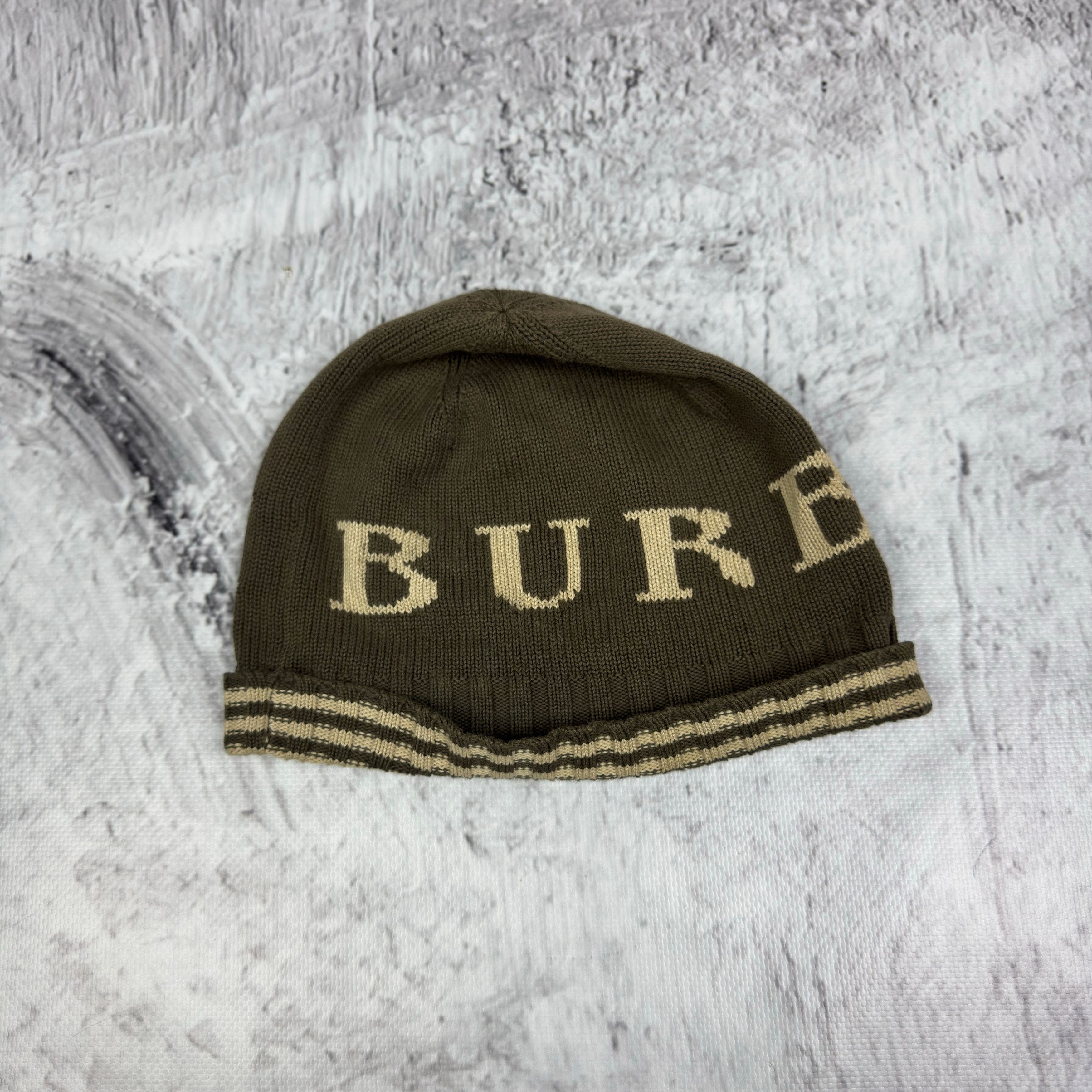 Burberry Burberry Cashmere Knit Brown Tan Logo Beanie Hat Size ONE SIZE - 1 Thumbnail