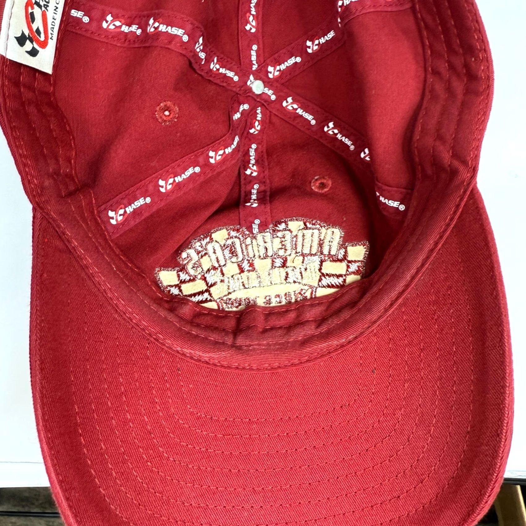 Chase Authentics VINTAGE Chase Authentics Cap Hat Men's One Size Red Baseball Cap Casual Y2K 90s Cars Sports Adjustable Breathable Lightweight Twill Cotton Hat Mens Size ONE SIZE - 6 Thumbnail