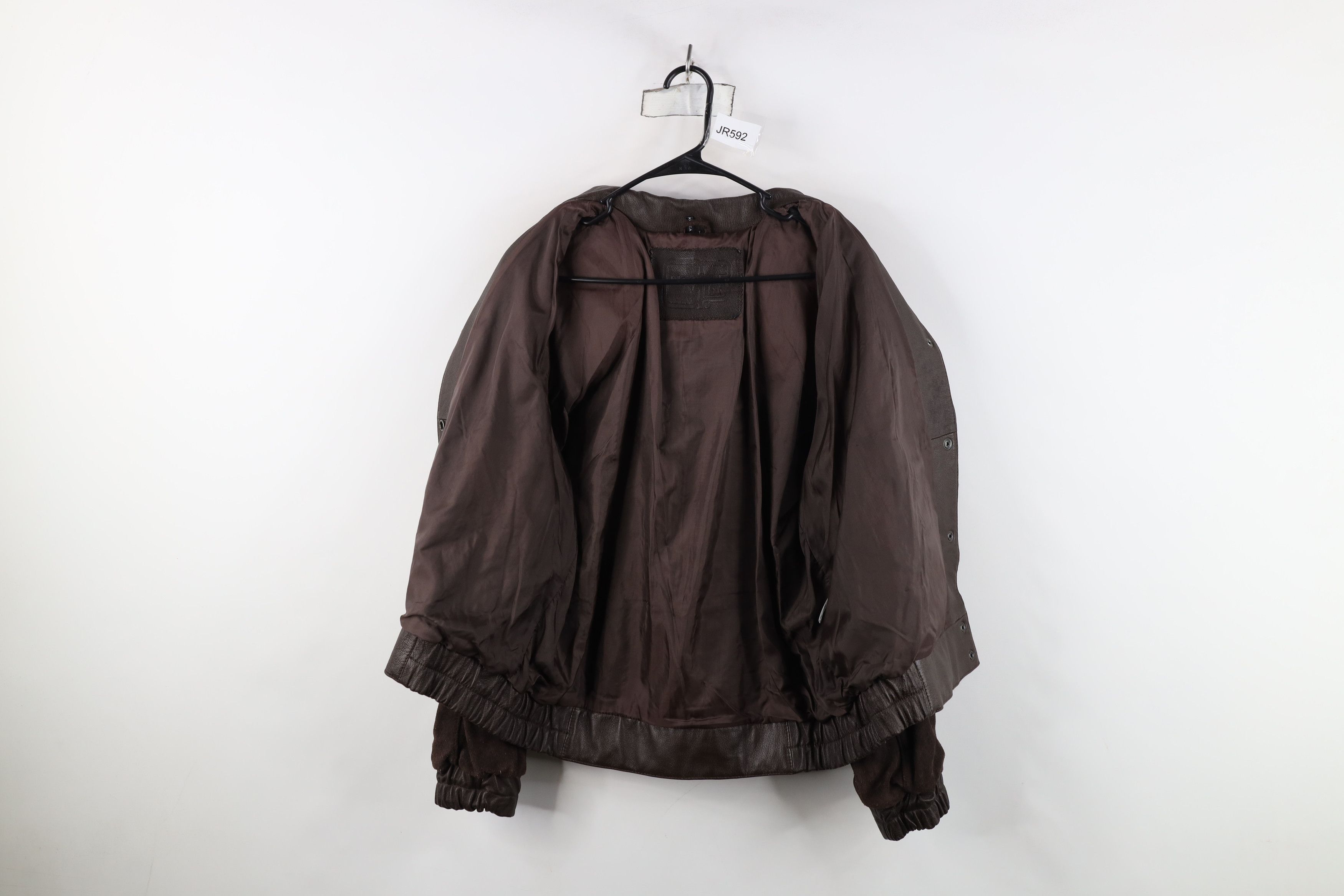 Vintage Vintage 80s 90s Streetwear Leather Bomber Jacket Dark Brown Size L / US 10 / IT 46 - 8 Thumbnail