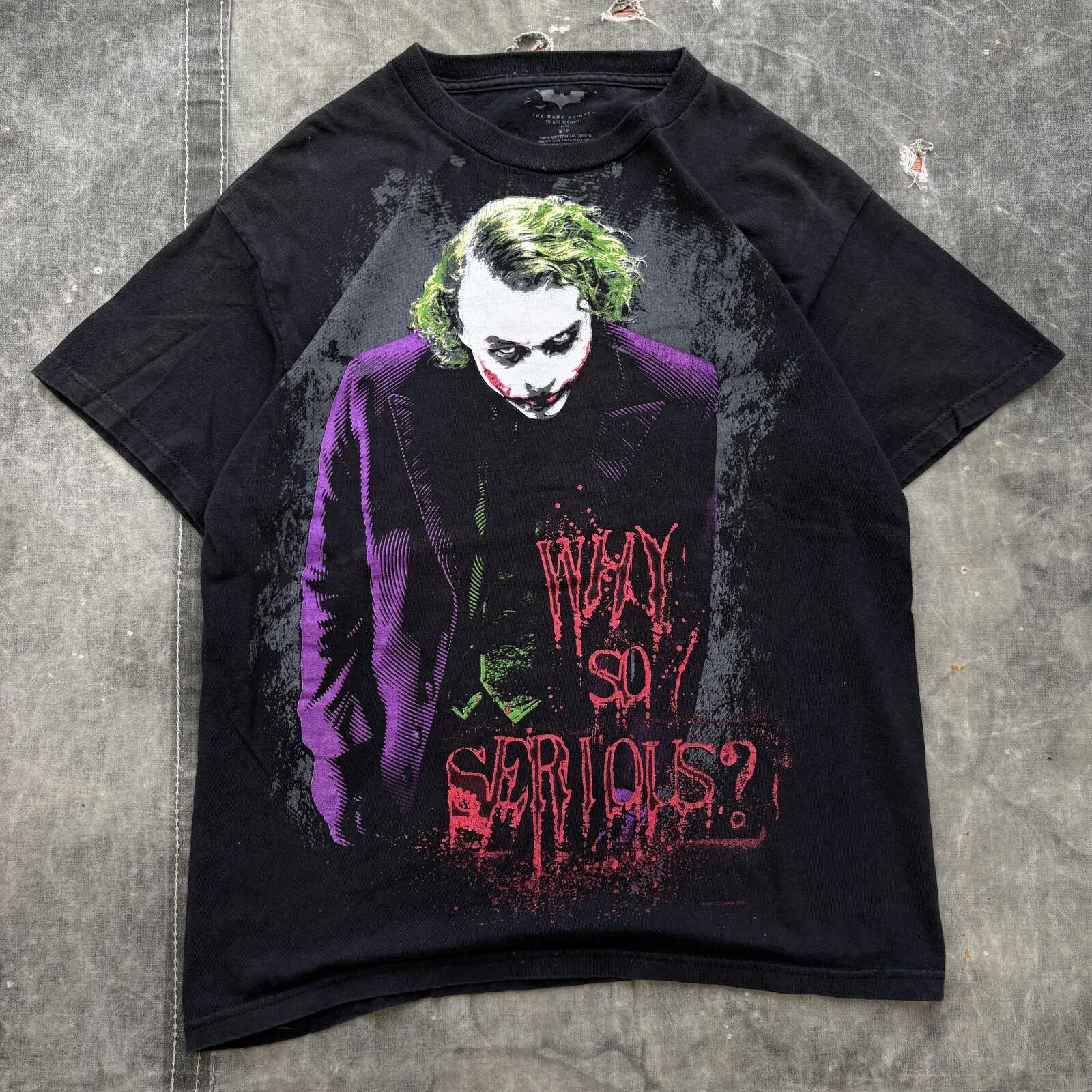 DC Comics Vintage Joker Heath Ledger Dark Knight Why So Serious Shirt Size US M / EU 48-50 / 2 - 1 Thumbnail