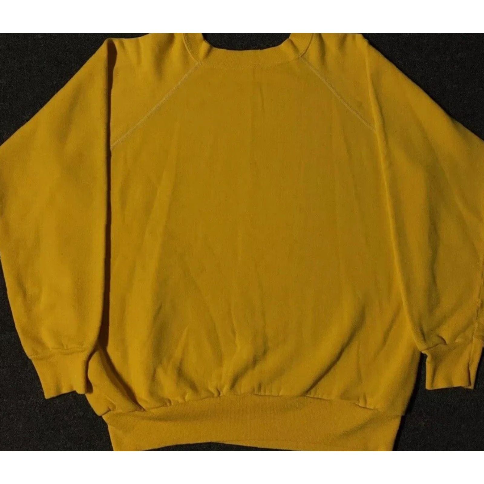 Vintage VINTAGE Vaporwave Hoodie Men L Yellow 70s 80s faded distressed USA Skate Surf Grunge Punk Biker Track Boxy Pullover Shirt Size US L / EU 52-54 / 3 - 2 Thumbnail