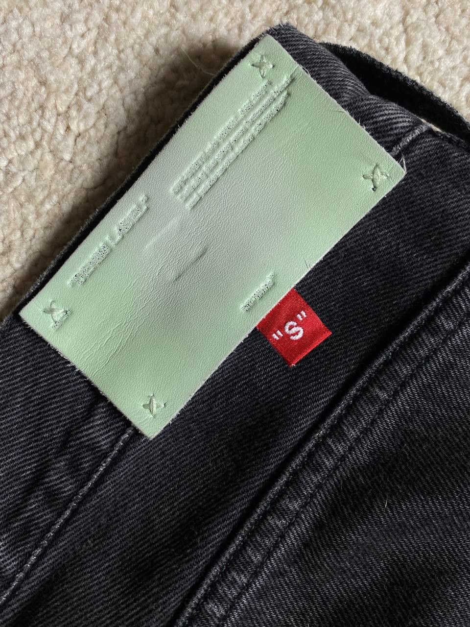 Off-White Off White Fire Line Yellow Logo Gray Slim Denim Jeans Size US 31 - 9 Thumbnail