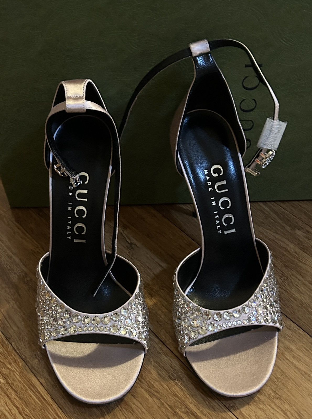 Gucci Gucci GG Crystal Satin Slide Raso Seta Malaga Kid Sandal Size US 9 / IT 39 - 5 Thumbnail