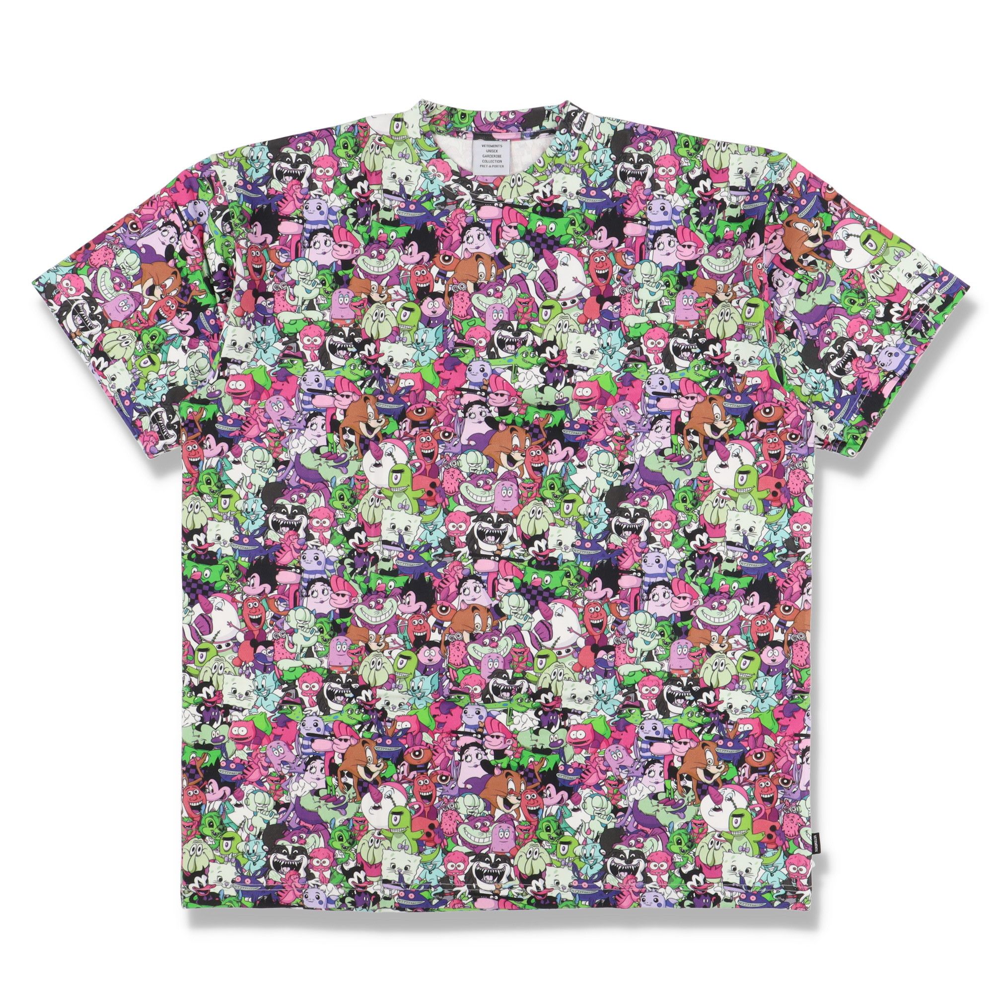image of Vetements Cartoon Mania Print Oversized T-Shirt, Men's (Size Large)