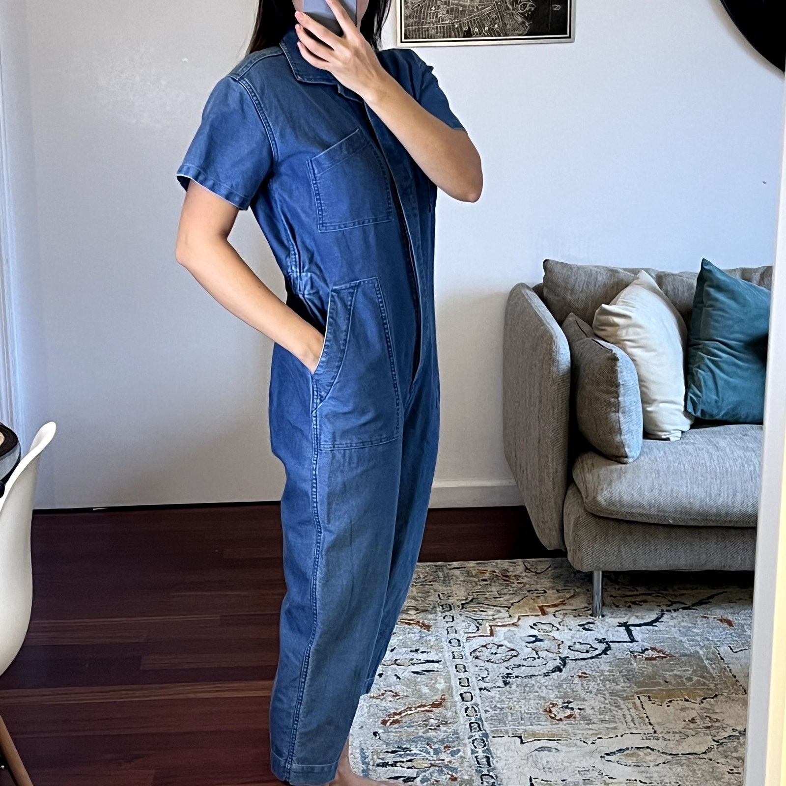 Caron Callahan Caron Callahan Crawford Jumpsuit Blue denim size XS Size 25" / US 0 / IT 36 - 3 Thumbnail