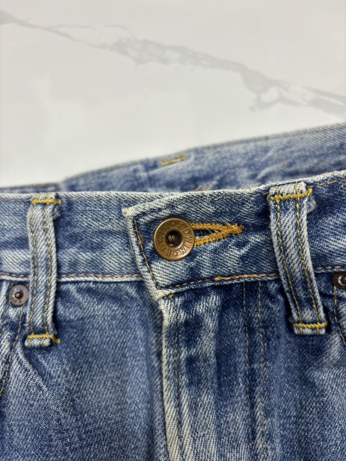 If Six Was Nine EDWIN 505 SELVEDGE JORTS DENIM JEANS Size US 28 / EU 44 - 8 Thumbnail