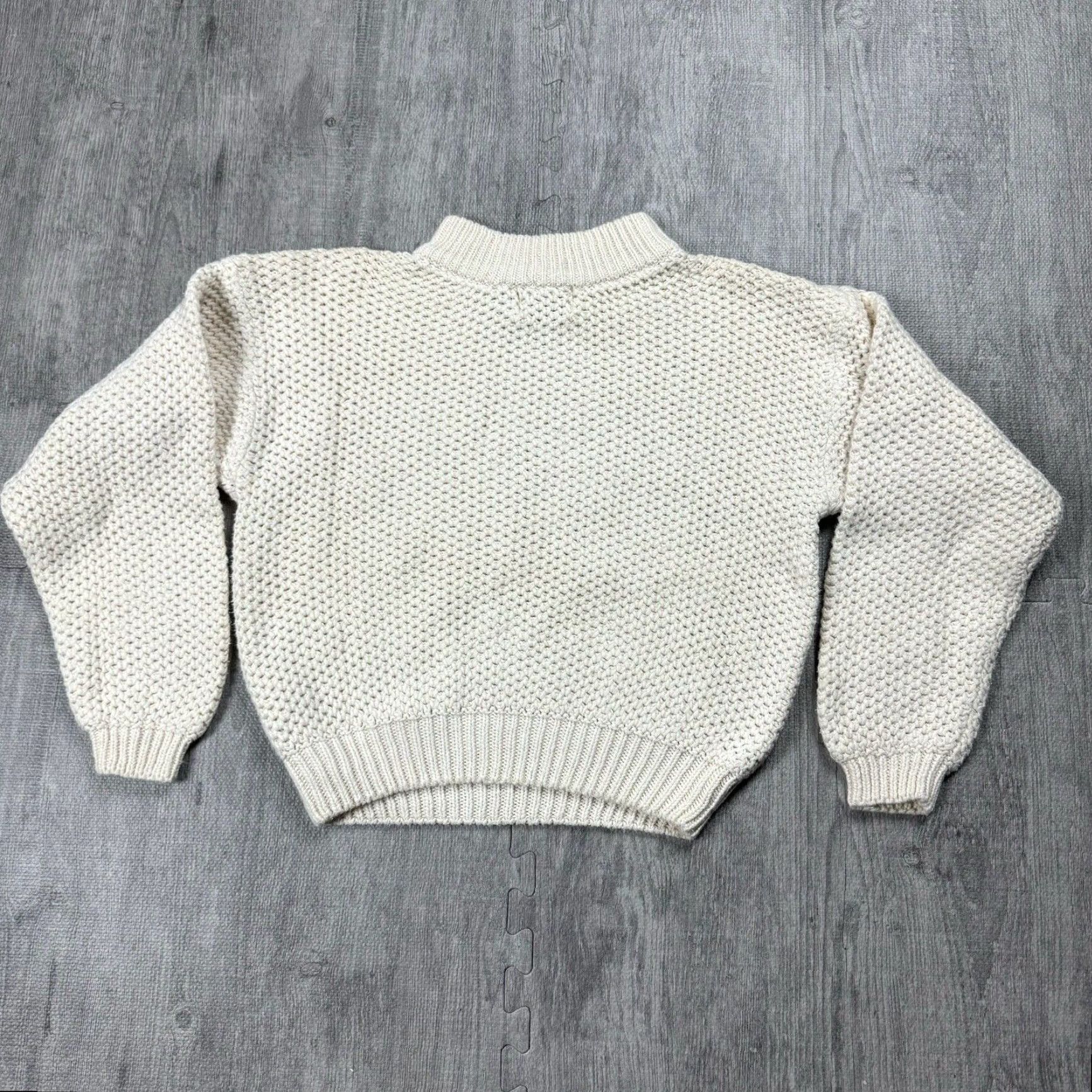 Krizia VINTAGE Krizia Women's Chunky Knit Sweater Mock Neck Pullover Ivory 90s Size Medium Size M / US 6-8 / IT 42-44 - 6 Thumbnail