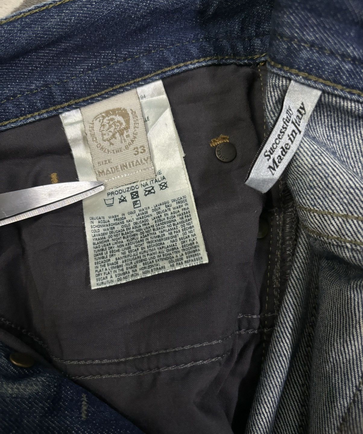 Diesel Vintage Y2K Diesel Industry 3D Buster Slim Clawmark Jeans Size US 34 / EU 50 - 21 Thumbnail