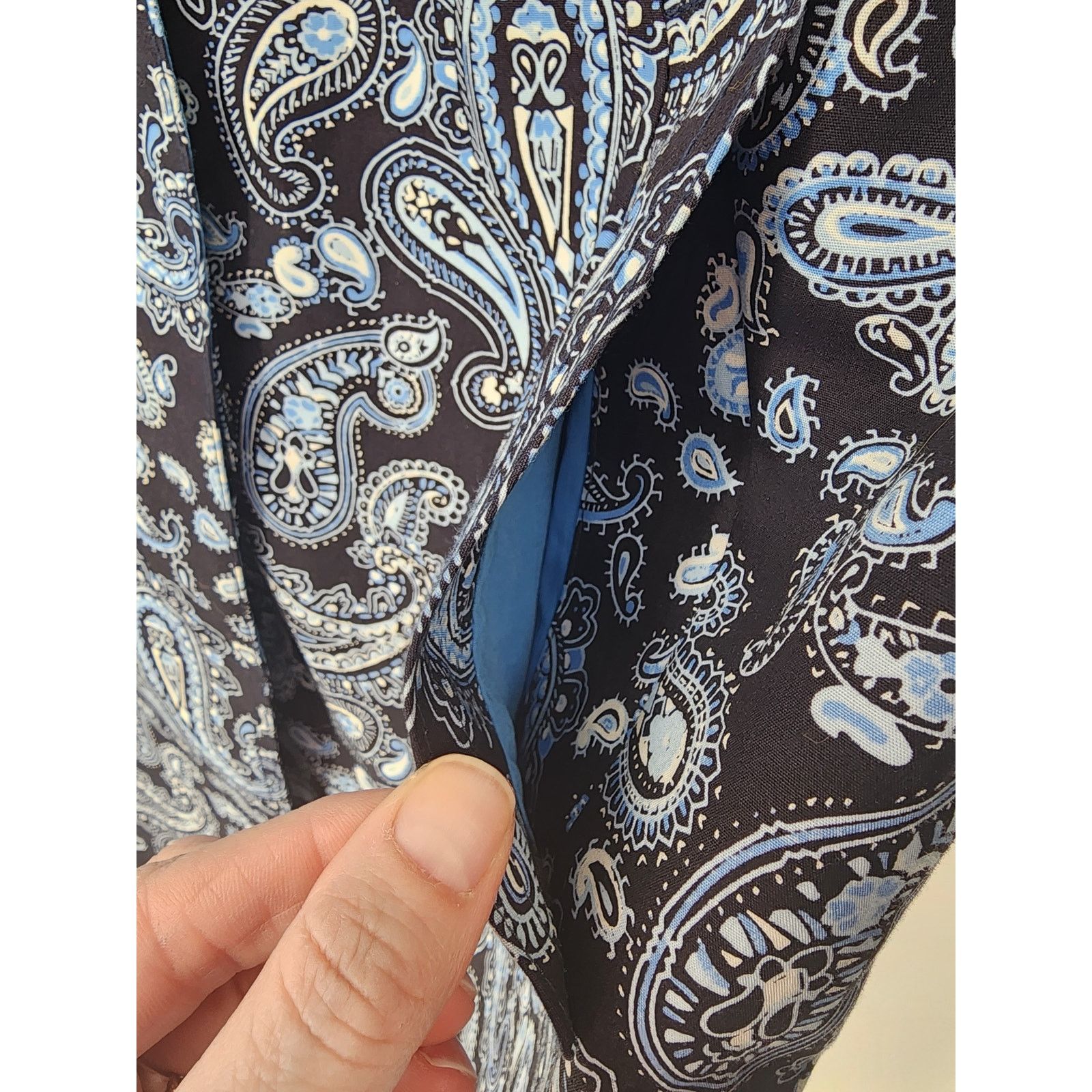 Michael Kors Michael Kors Navy Blue Paisley Dress Trench Coat Size Small Size S / US 4 / IT 40 - 9 Thumbnail