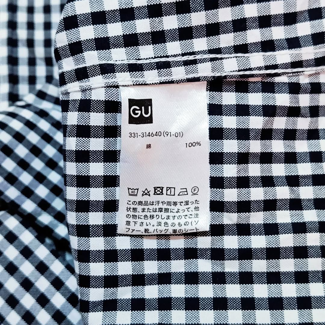 GU GU Men's Checked Long Slave Shirt ( L ) Size US L / EU 52-54 / 3 - 3 Thumbnail