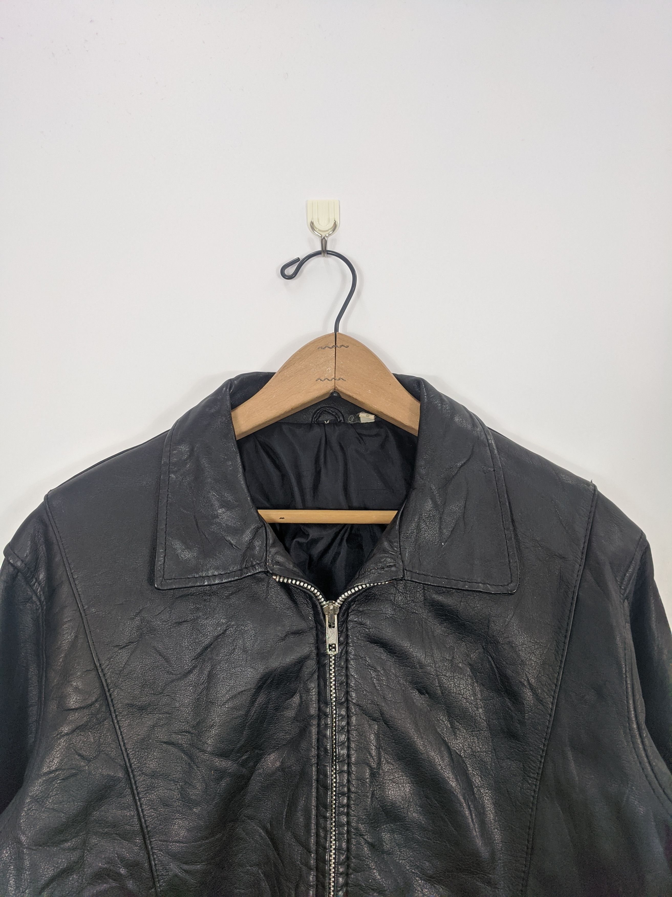 Vintage Vintage 80s Japanese Leather Jacket Zipper J0343 Size US M / EU 48-50 / 2 - 2 Thumbnail