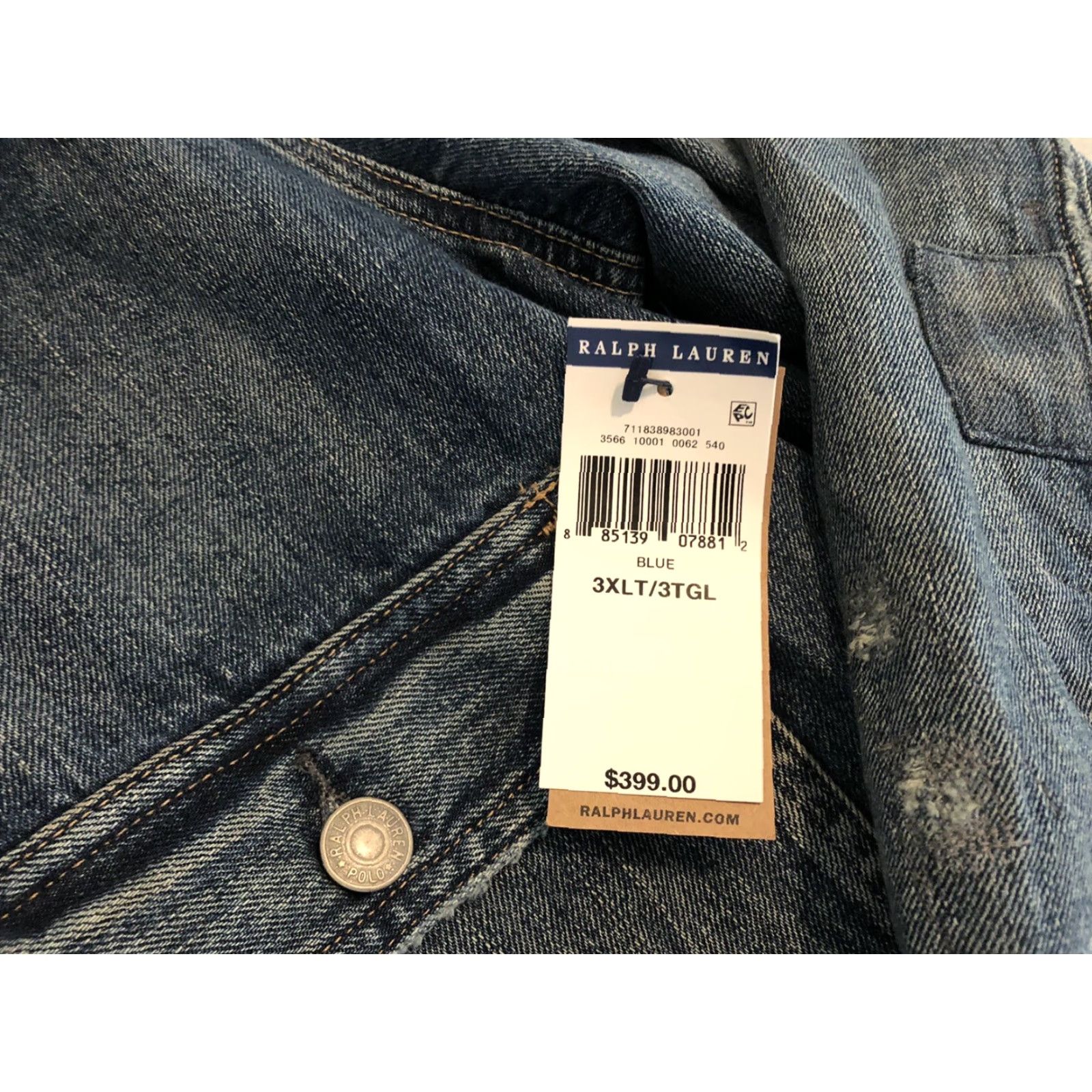 Polo Ralph Lauren VINTAGE Polo Ralph Lauren Sportsman Trucker Denim Jean Jacket USA Flag 3XLT NWT Size US XXL / EU 58 / 5 - 3 Thumbnail