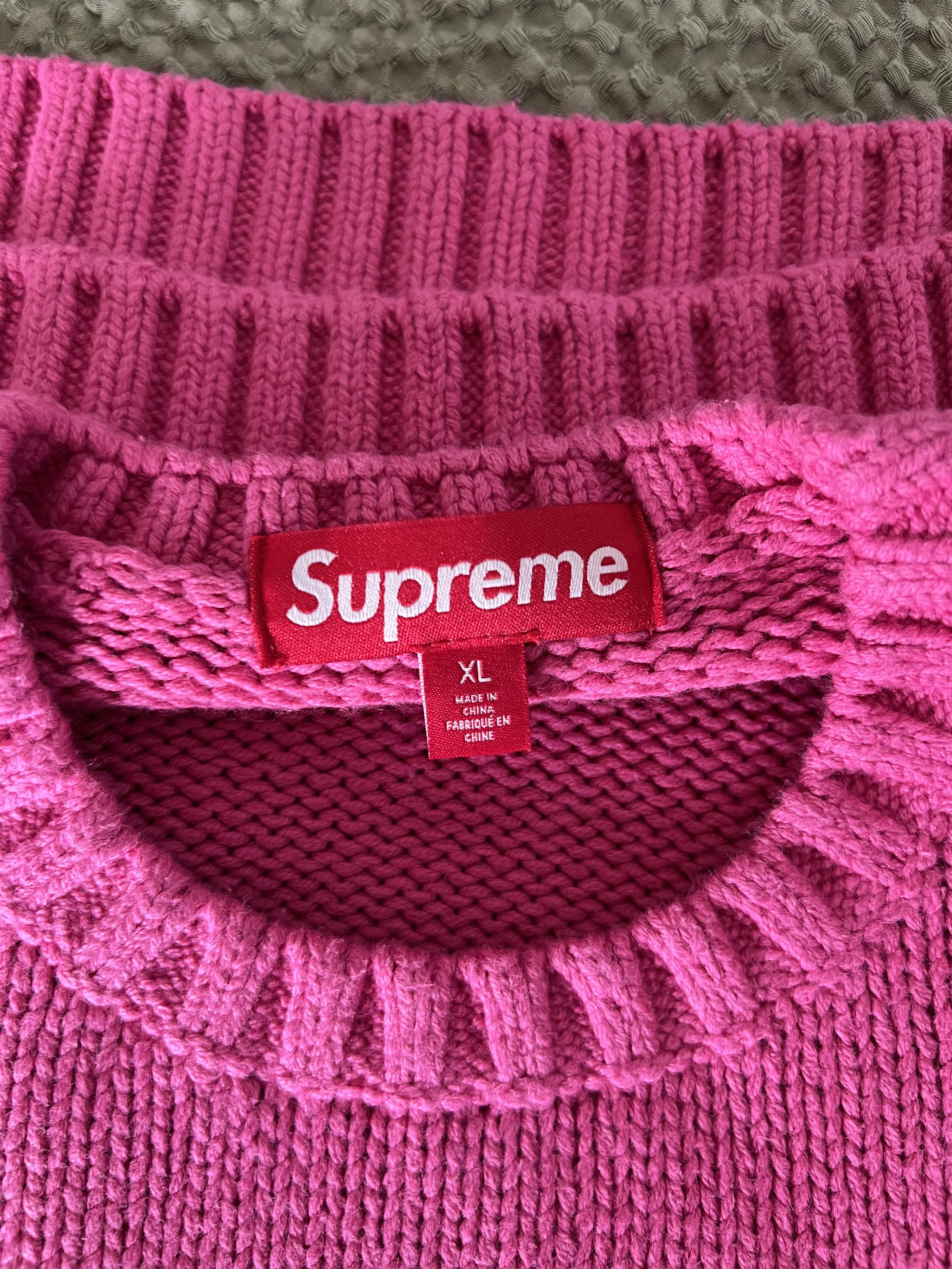 Supreme Supreme Tonal Applique Sweater in Dark Pink Size US XL / EU 56 / 4 - 6 Thumbnail