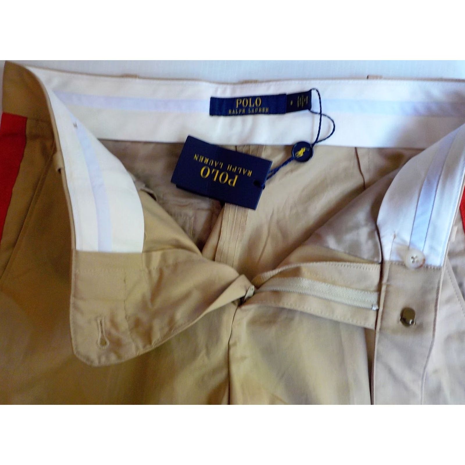 Polo Ralph Lauren POLO RALPH LAUREN Side Striped Skinny Capri Pant Women XS 0 Beige/Red NWT Size 25" / US 0 / IT 36 - 5 Thumbnail