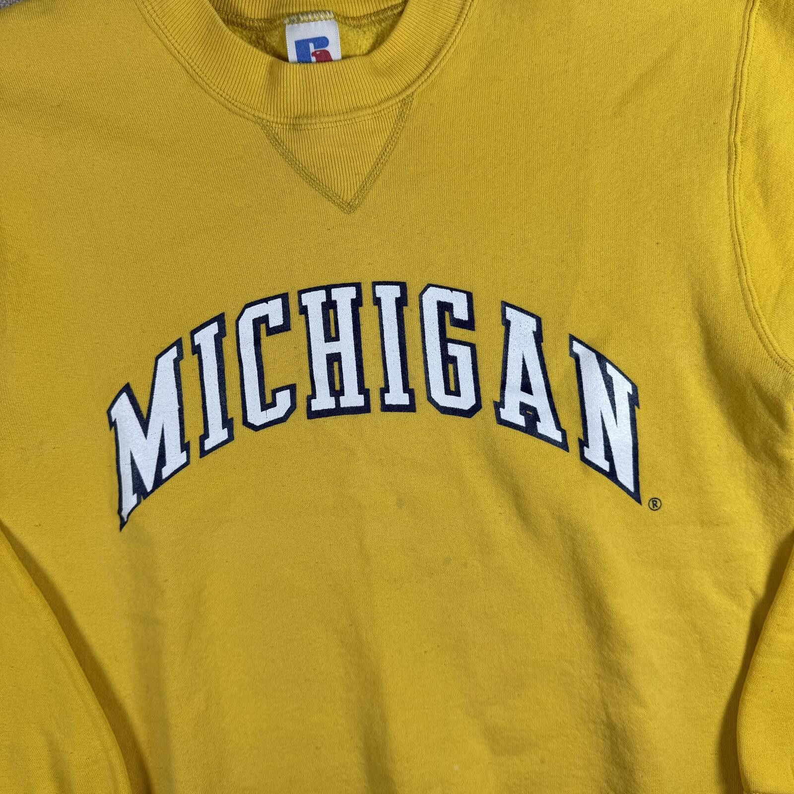 Russell Athletic Vintage Russell Michigan Spellout Crewneck Sweatshirt USA Size US S / EU 44-46 / 1 - 2 Thumbnail