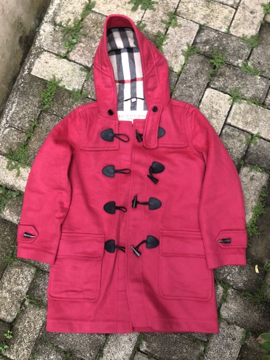 Burberry duffle clearance coat red