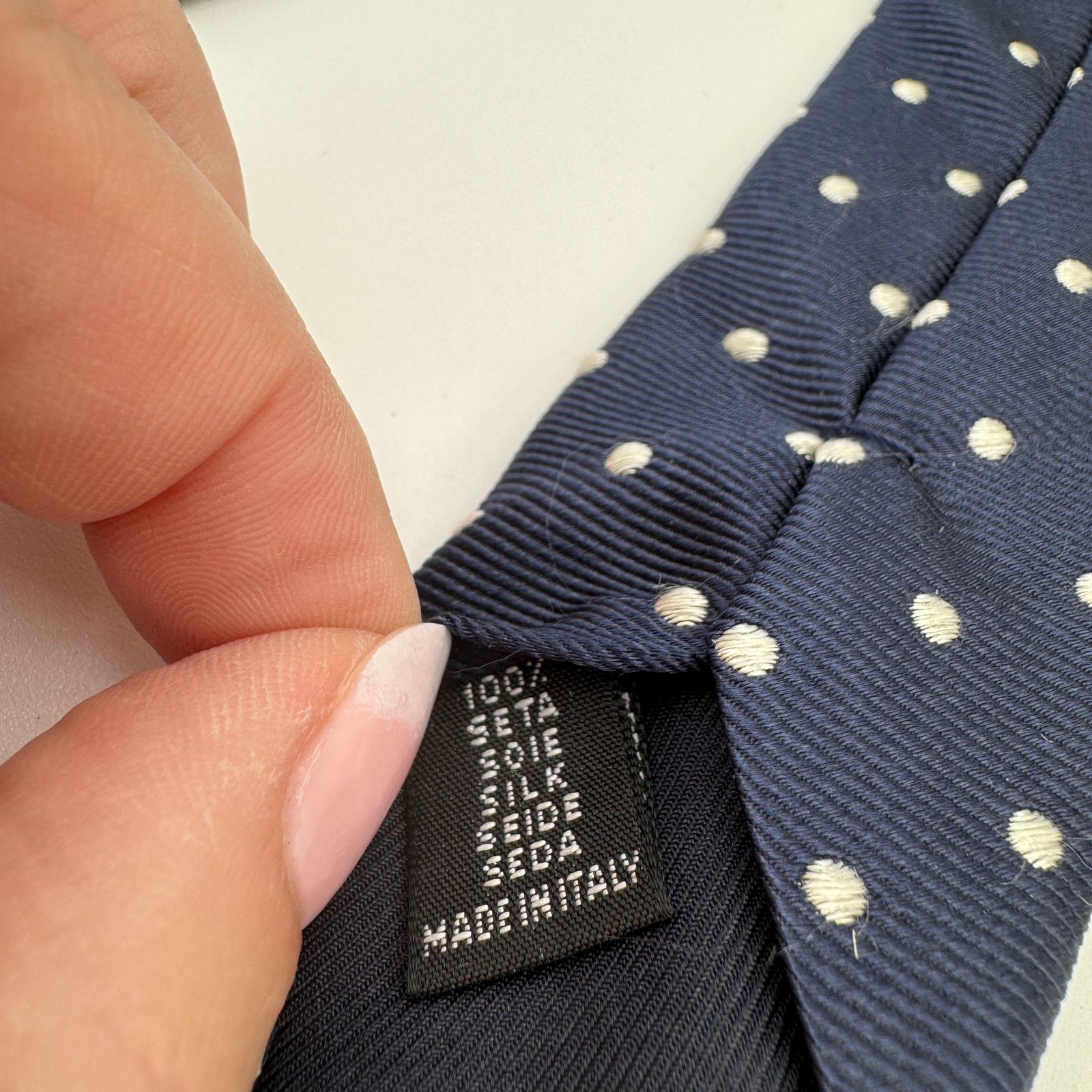 Other Arthur & Fox Navy & White Polka Dot Tie Silk Italy Size ONE SIZE - 4 Thumbnail