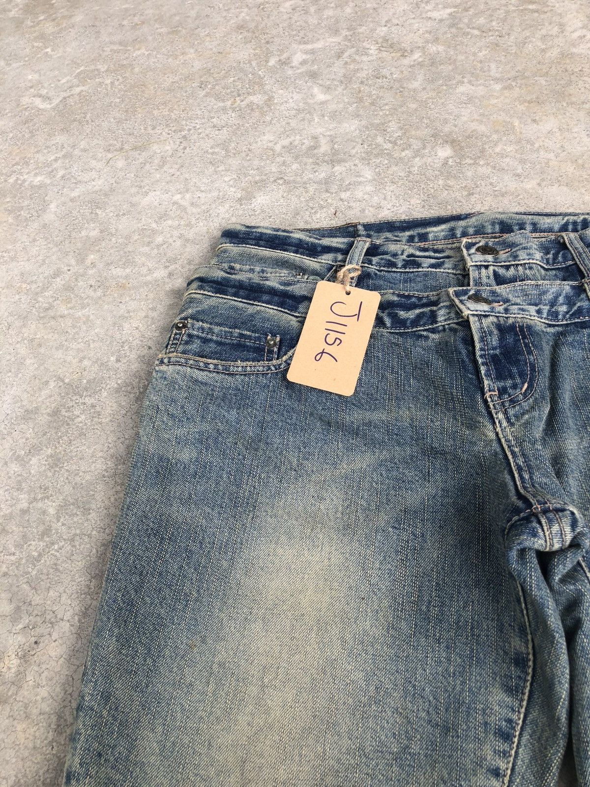 PPFM Japanese PPFM Double Waist Distressed Jeans Size US 35 - 13 Thumbnail