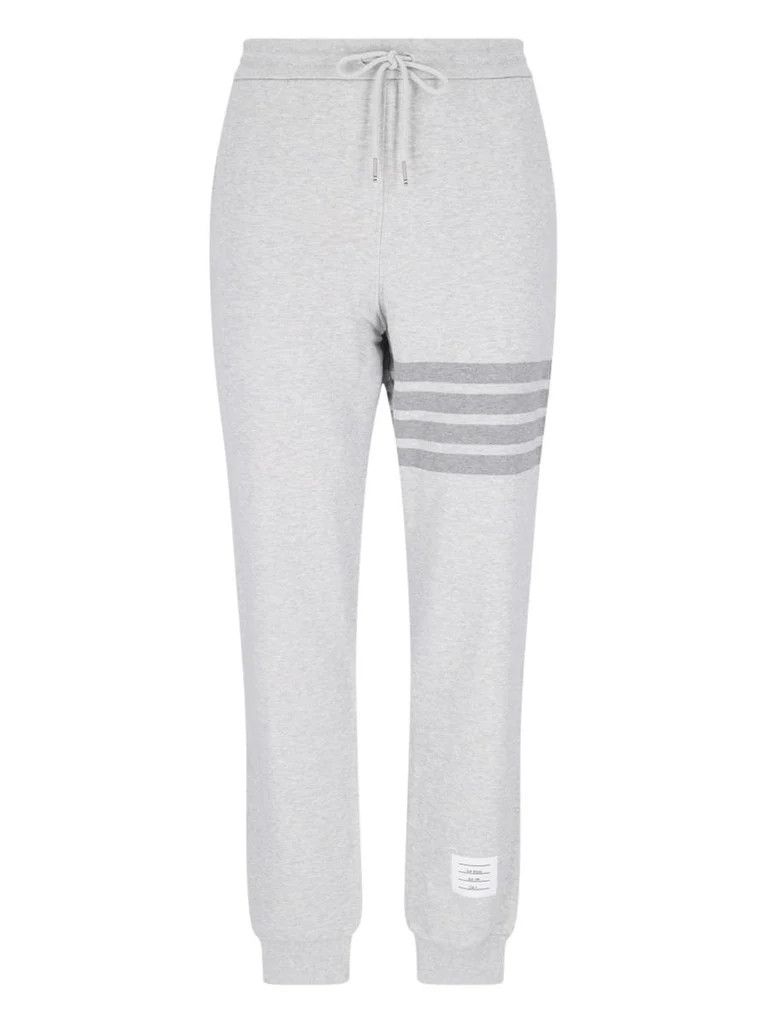 Thom Browne o1s22i1n0924 Cotton 4-Bar Joggers in Grey Size 26" / US 2 / IT 38 - 1 Thumbnail