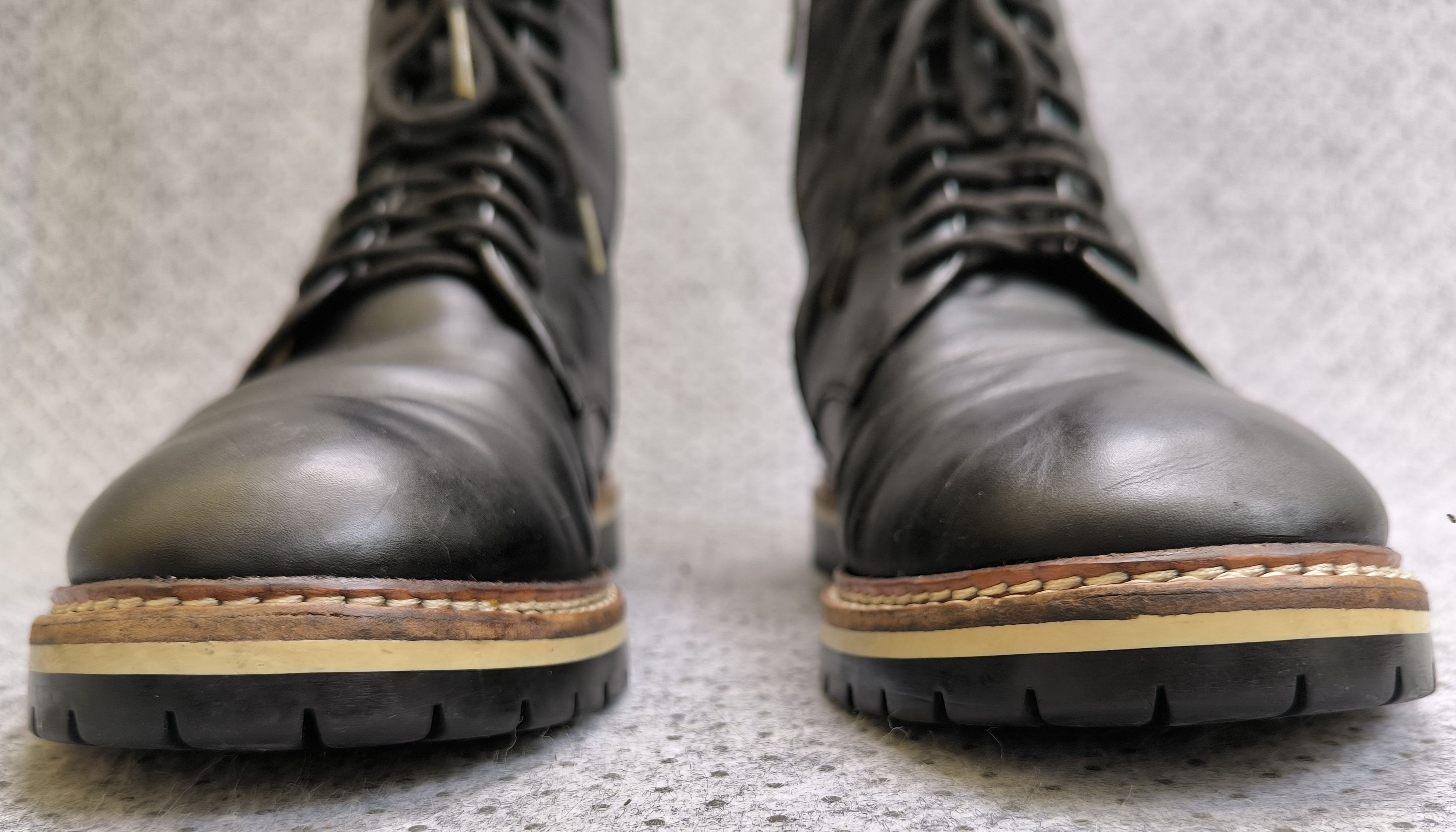 Gucci GUCCI side zipper black round-toe lace-up 8" boot Size US 10 / EU 43 - 6 Thumbnail