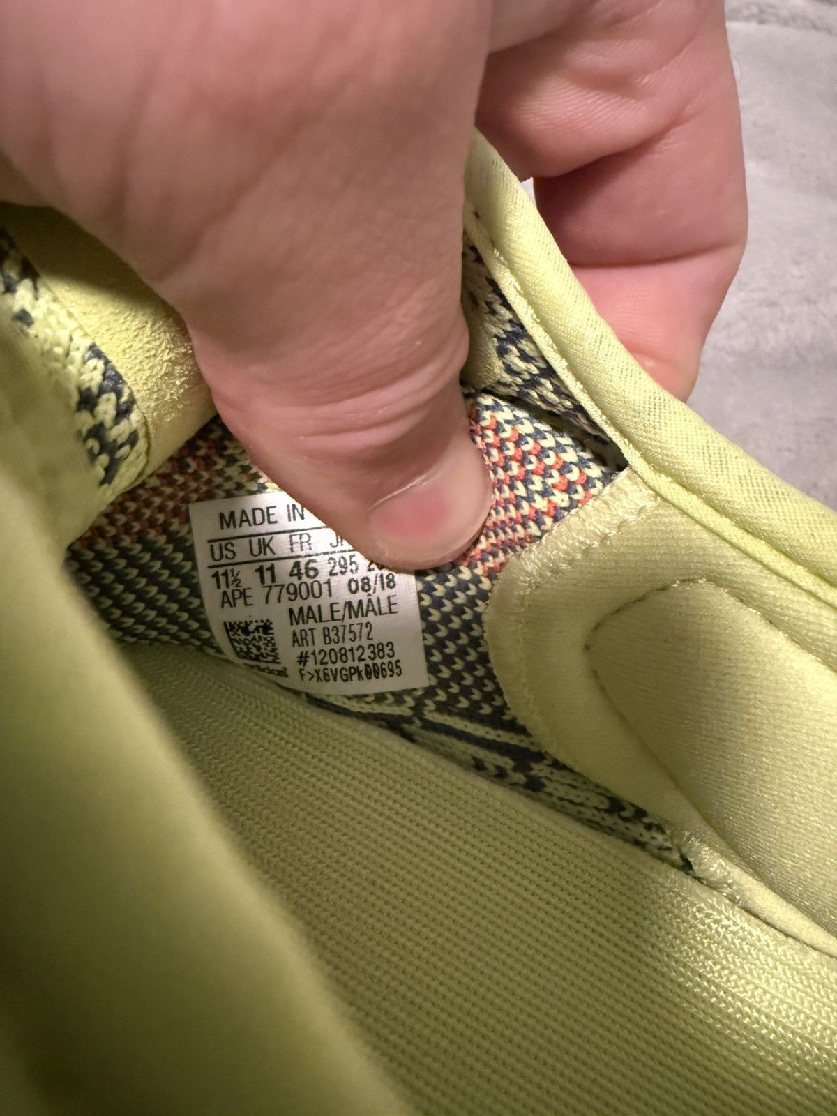 Adidas Yeezy Boost 350 V2 'Semi Frozen Yellow' Size US 11.5 / EU 44-45 - 9 Thumbnail