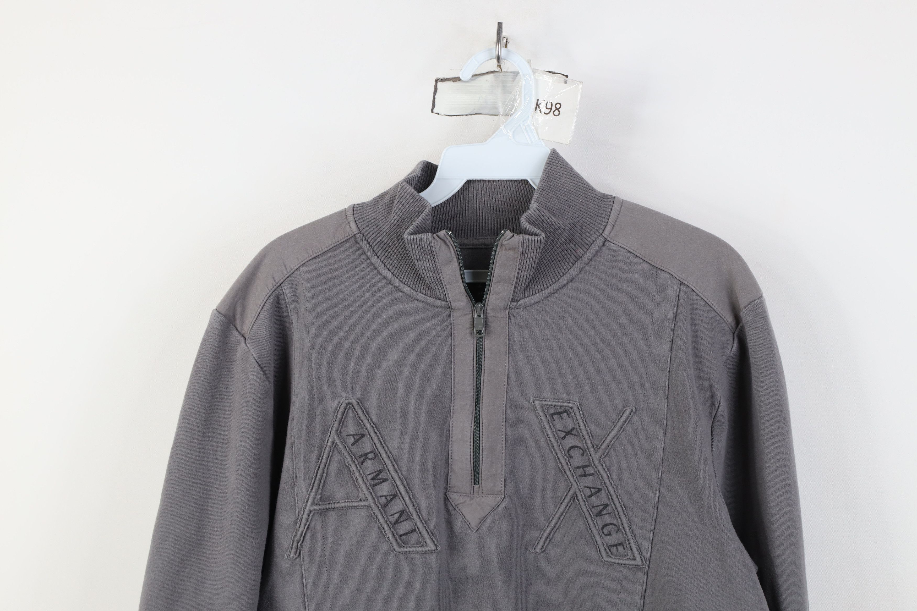 Armani Exchange Armani Exchange Spell Out Half Zip Pullover Sweater Gray Size US L / EU 52-54 / 3 - 2 Thumbnail