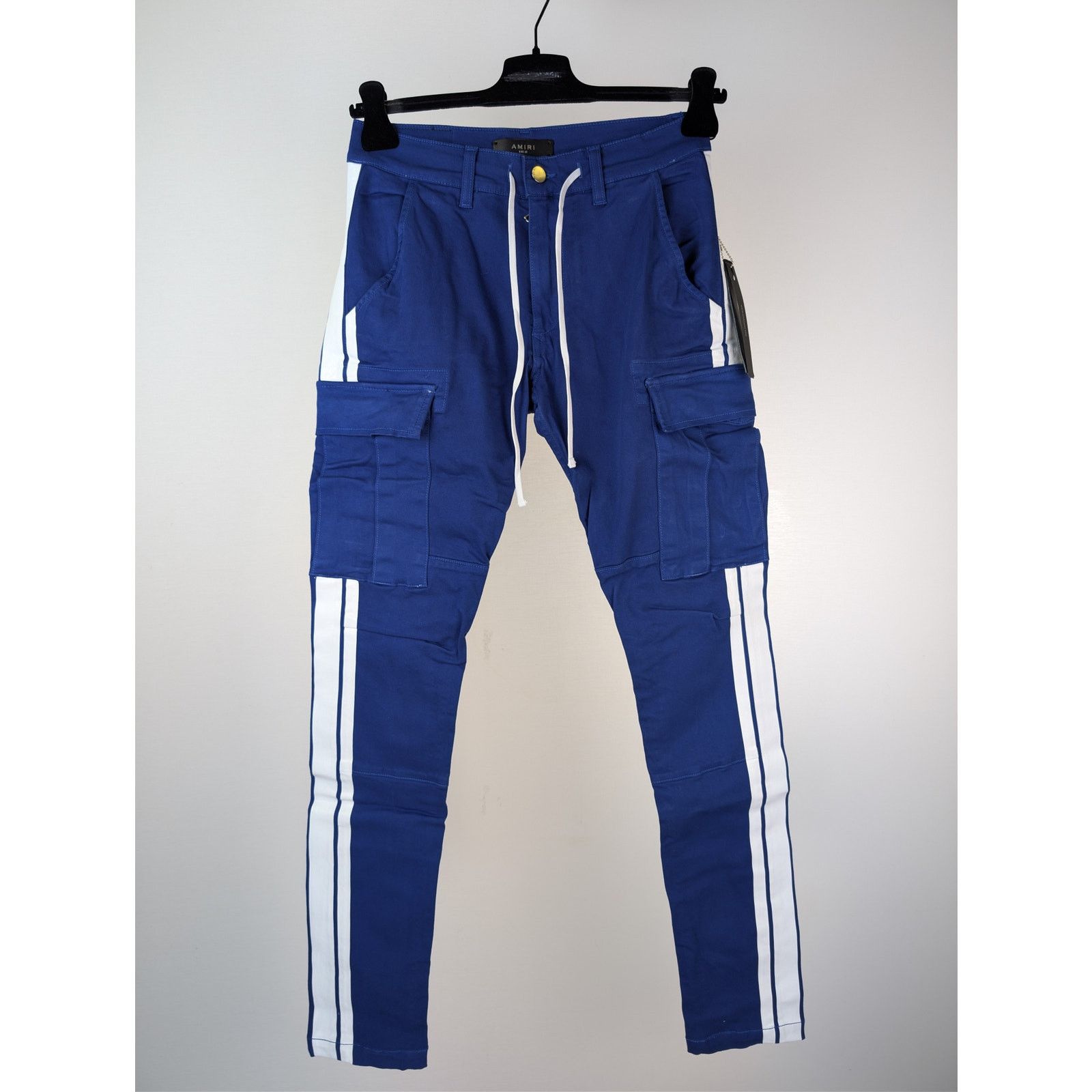 Amiri o1rshd1 Stack Track Cargo Trousers Pants Royal Blue / White Size US 28 / EU 44 - 2 Thumbnail