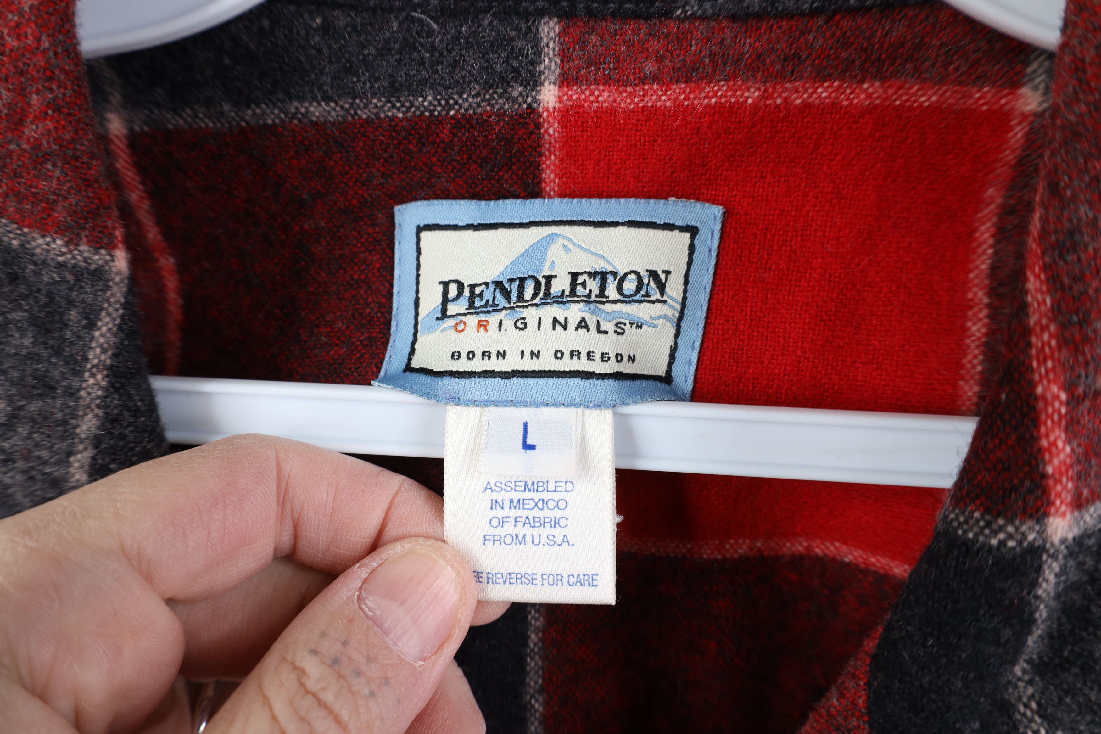 Pendleton Vintage 90s Pendleton Button Shirt Blazer Jacket Red Plaid Size L / US 10 / IT 46 - 4 Thumbnail