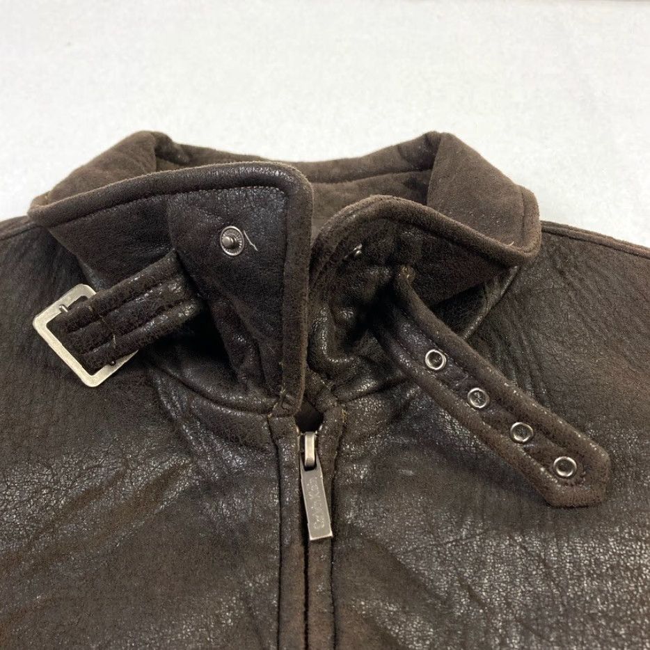 Calvin Klein Calvin Klein Mens XL Brown Faux Leather Bomber Jacket Full Zip Lined Mid-Length Size US XL / EU 56 / 4 - 5 Thumbnail