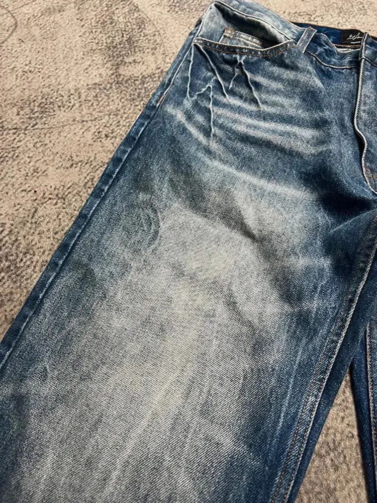 Japanese Brand Lightning Pattern Flared Blue Jeans Size US 32 / EU 48 - 4 Thumbnail