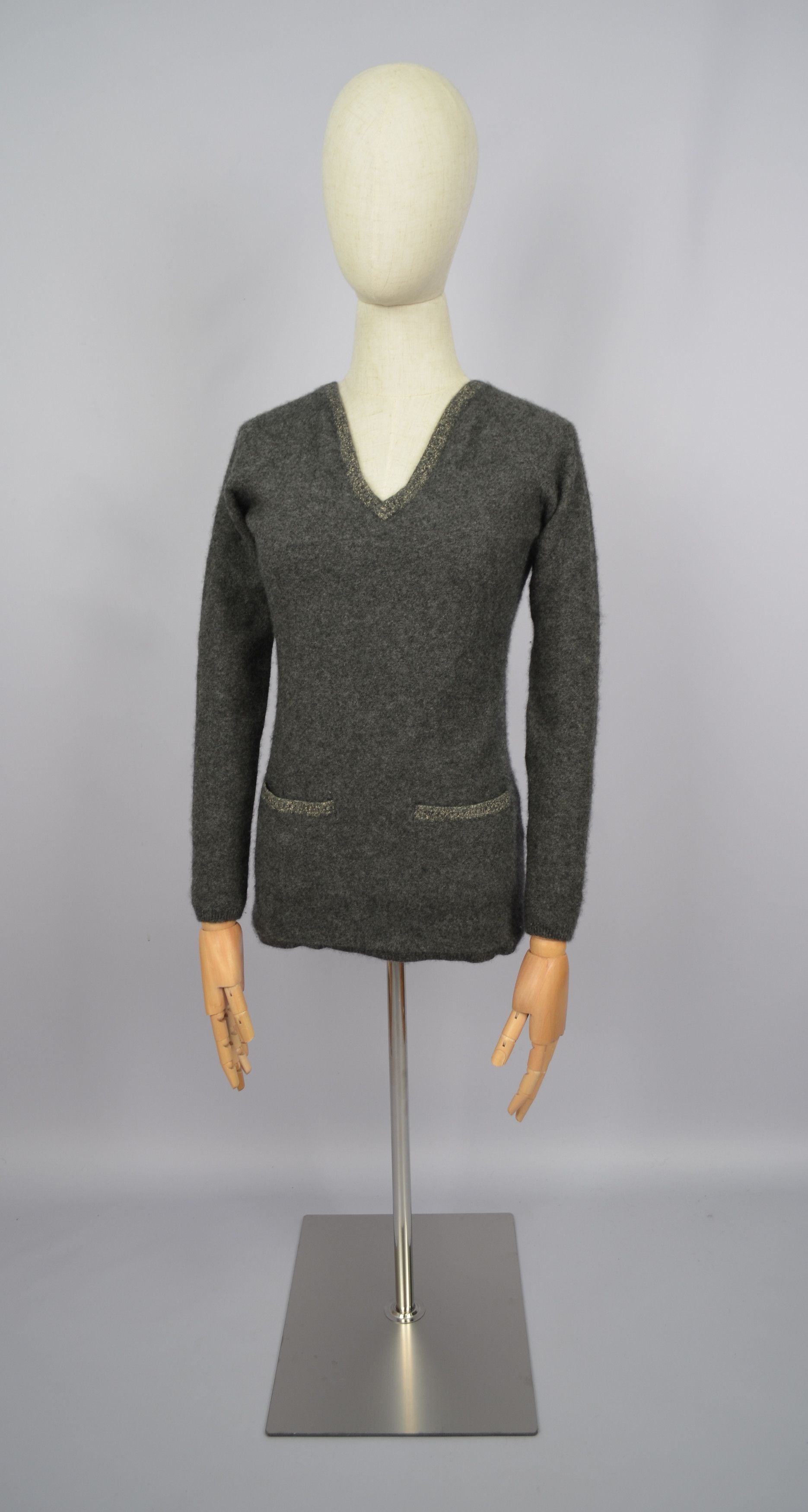 Sandro Beautiful Sandro Grey 100% Cashmere Knit Jumper Sweater Size S / US 4 / IT 40 - 1 Thumbnail
