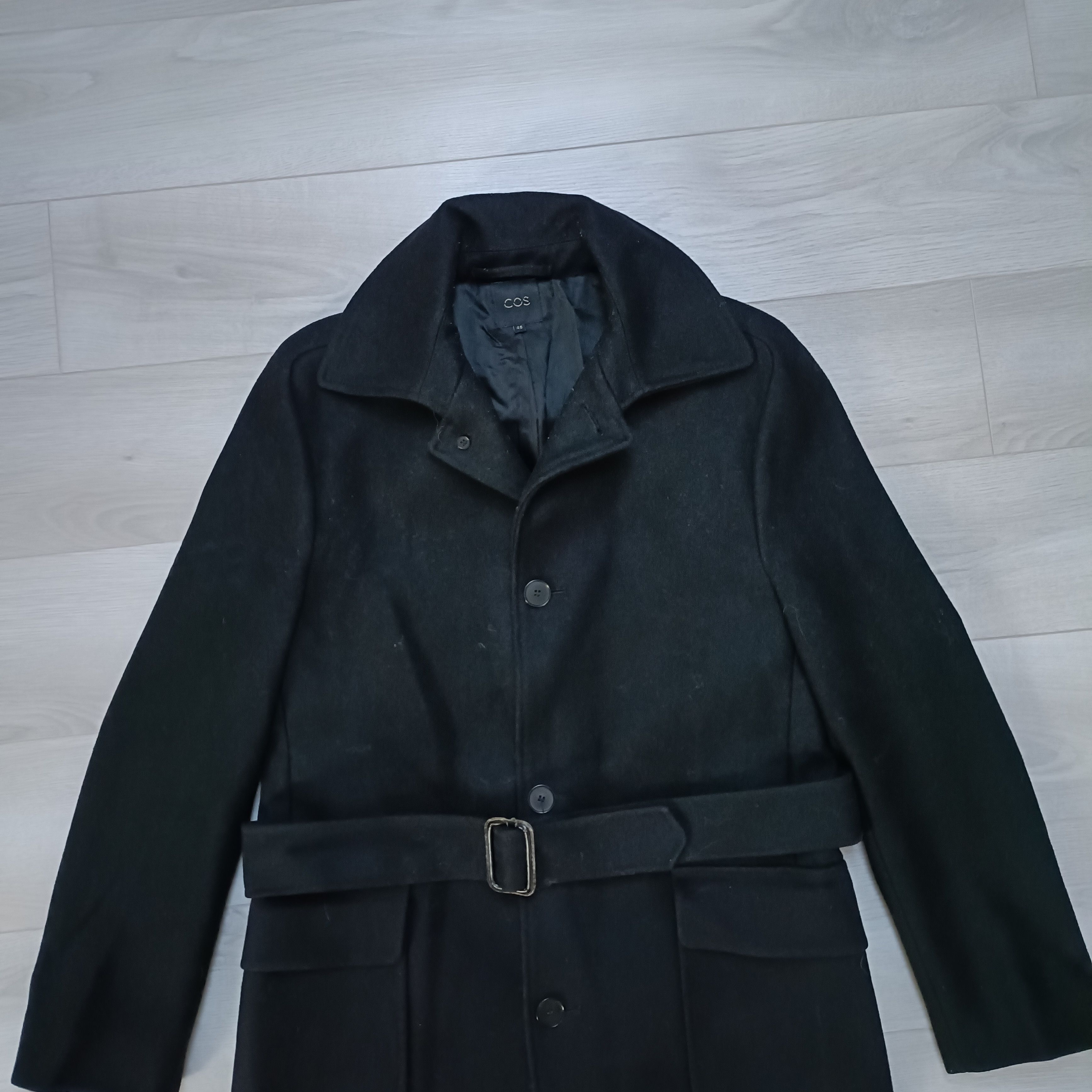 Cos Men's Black Coat with Belt ! Size US M / EU 48-50 / 2 - 4 Thumbnail