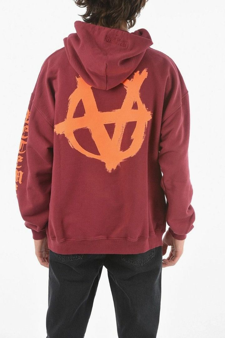 Vetements Vetements Anarchy Burgundy Oversize Hoodie Size US M / EU 48-50 / 2 - 2 Thumbnail