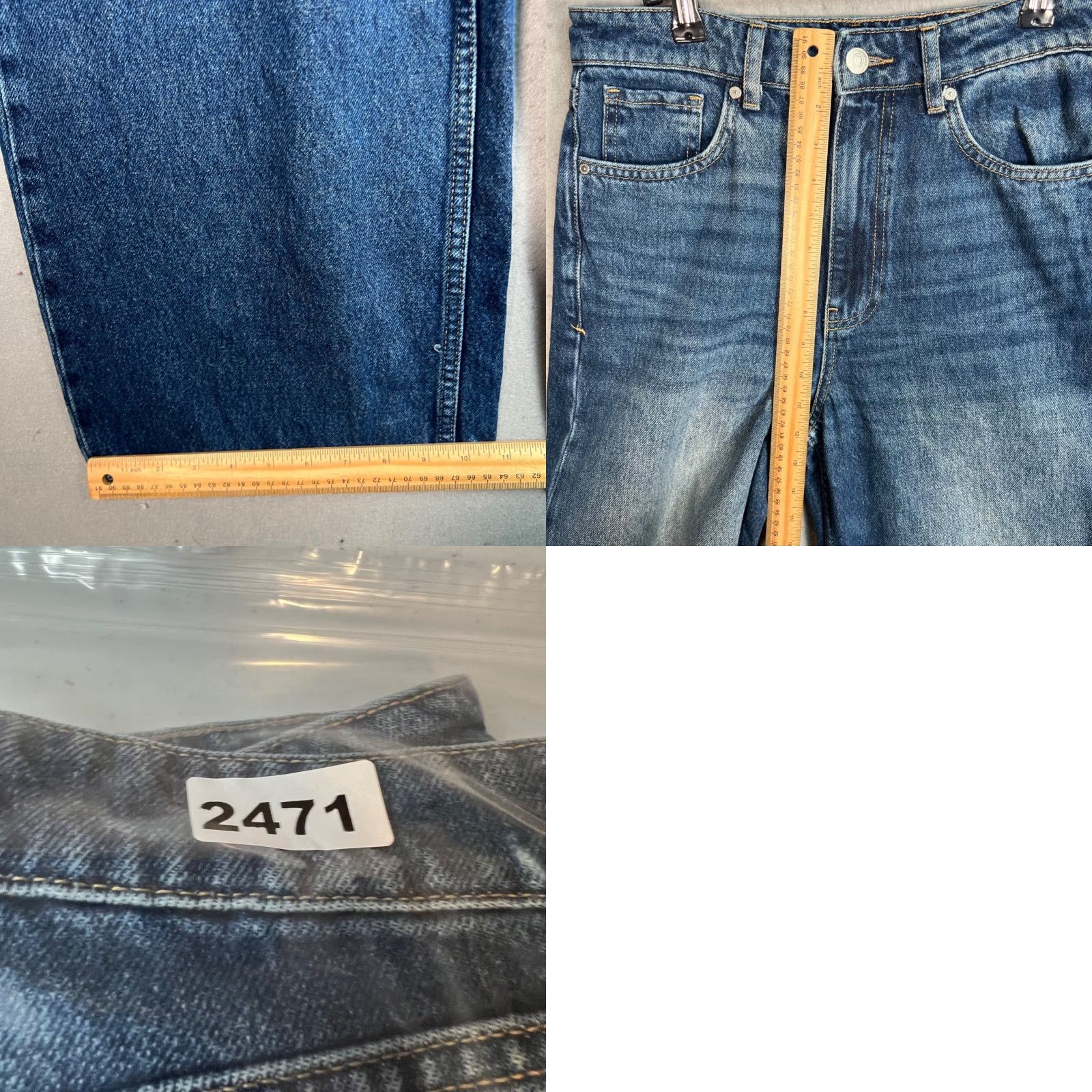 Mango Mango Jeans Women's 4 High-Rise Wide-Leg Denim Blue Cotton 5-Pocket Image 30in Inseam Regular Rise Vintage No Size 27" / US 4 / IT 40 - 8 Thumbnail