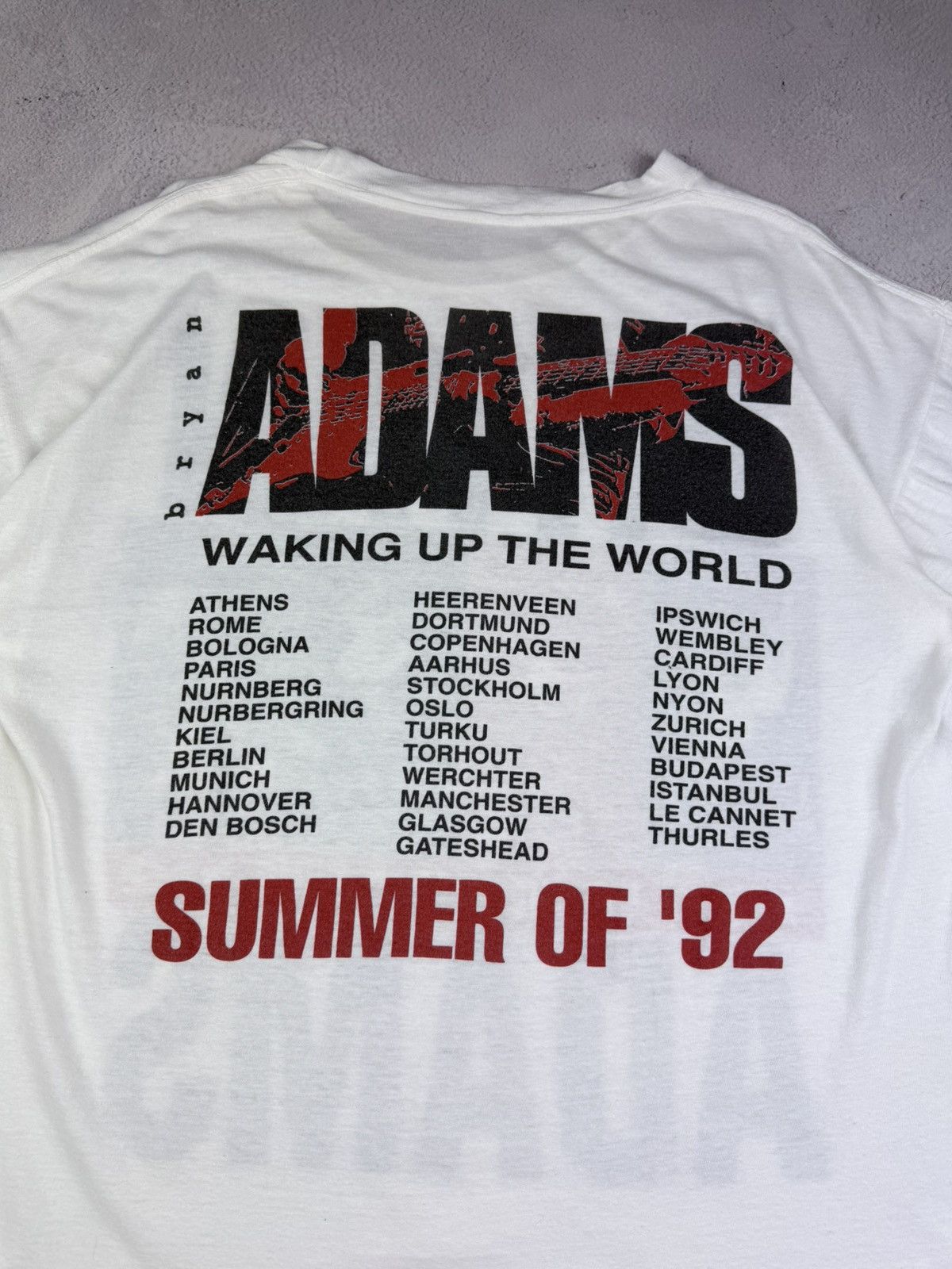 Vintage BRYAN ADAMS Waking Up The World 1992 Euro Tour Shirt Aeros Size US L / EU 52-54 / 3 - 9 Thumbnail
