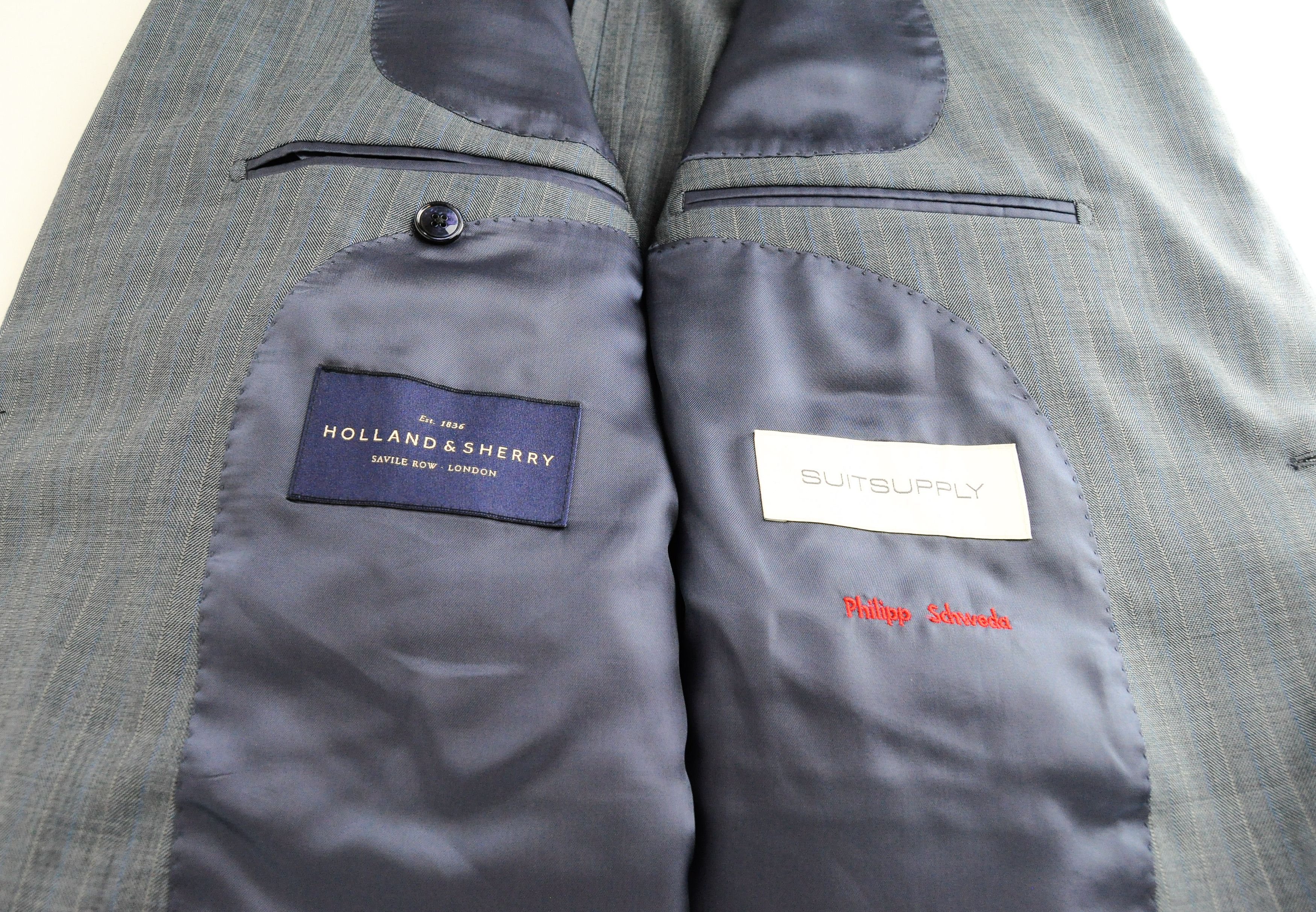 Suitsupply LA SPALLA UK46S Grey Blue Striped Wool Blazer 54604 Size 46S - 5 Thumbnail