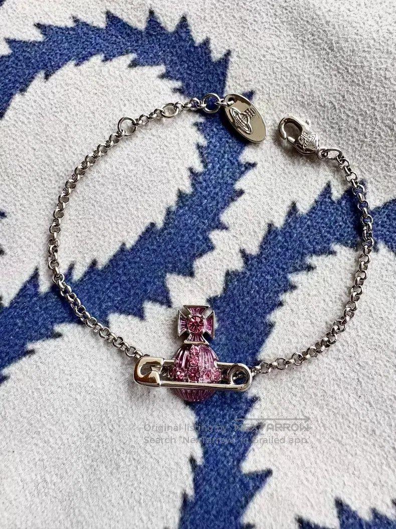 Vivienne Westwood Vivienne Westwood Pink Kitty Saturn pin brooch bracelet Size ONE SIZE - 1 Thumbnail