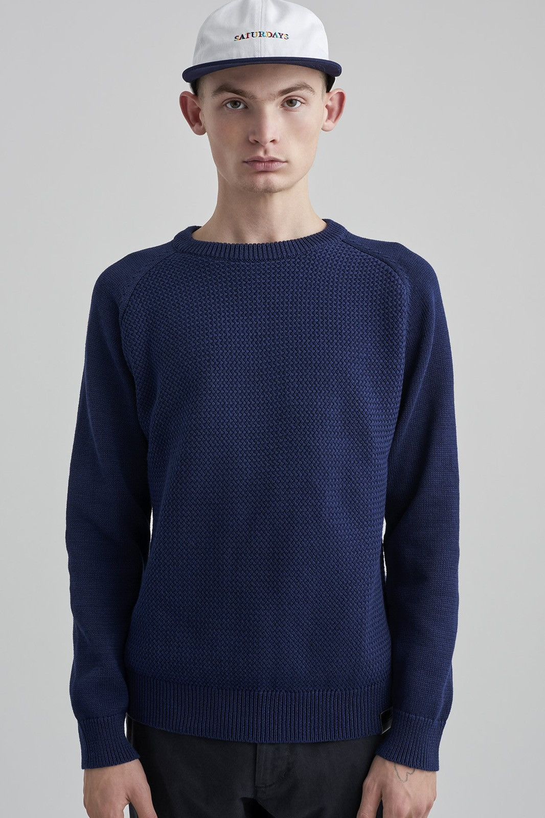 Saturdays NYC Saturdays NYC Basketweave Sweater, Blue Size US XS / EU 42 / 0 - 1 Thumbnail