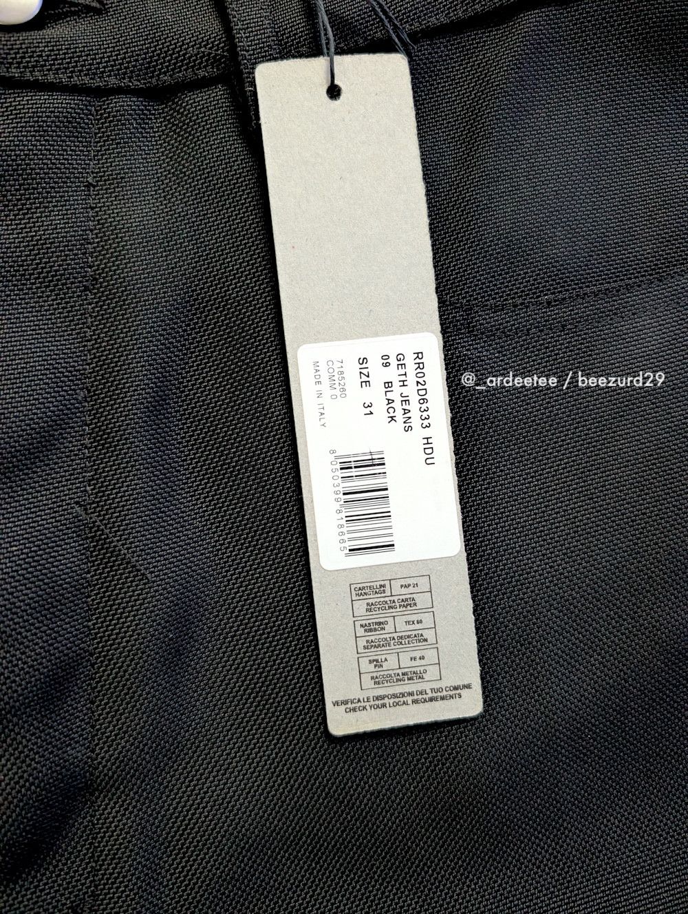 Rick Owens 💥SAMPLE GETH CORDURA HDU JEANS WIDE LEG Size US 31 - 8 Thumbnail
